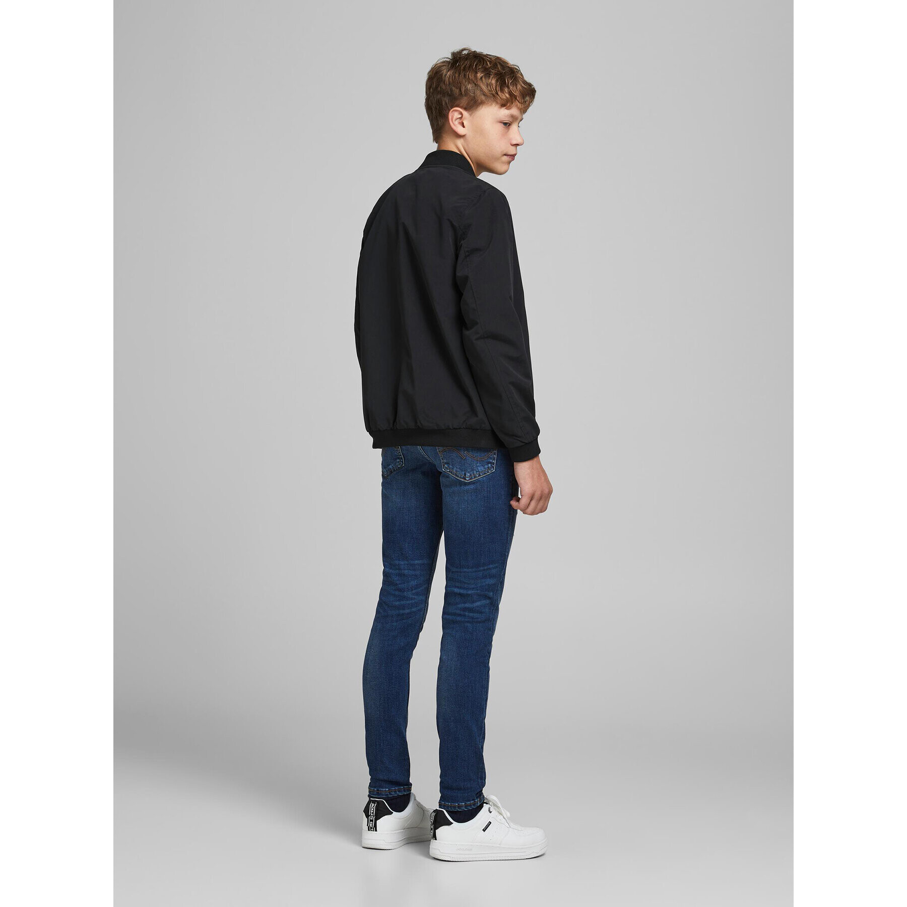 Jack&Jones Junior Яке бомбър Rush 12182385 Черен Regular Fit - Pepit.bg