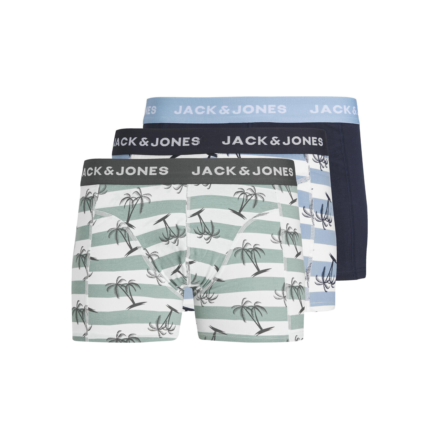 Jack&Jones Junior Комплект 3 чифта боксерки 12228463 Зелен - Pepit.bg