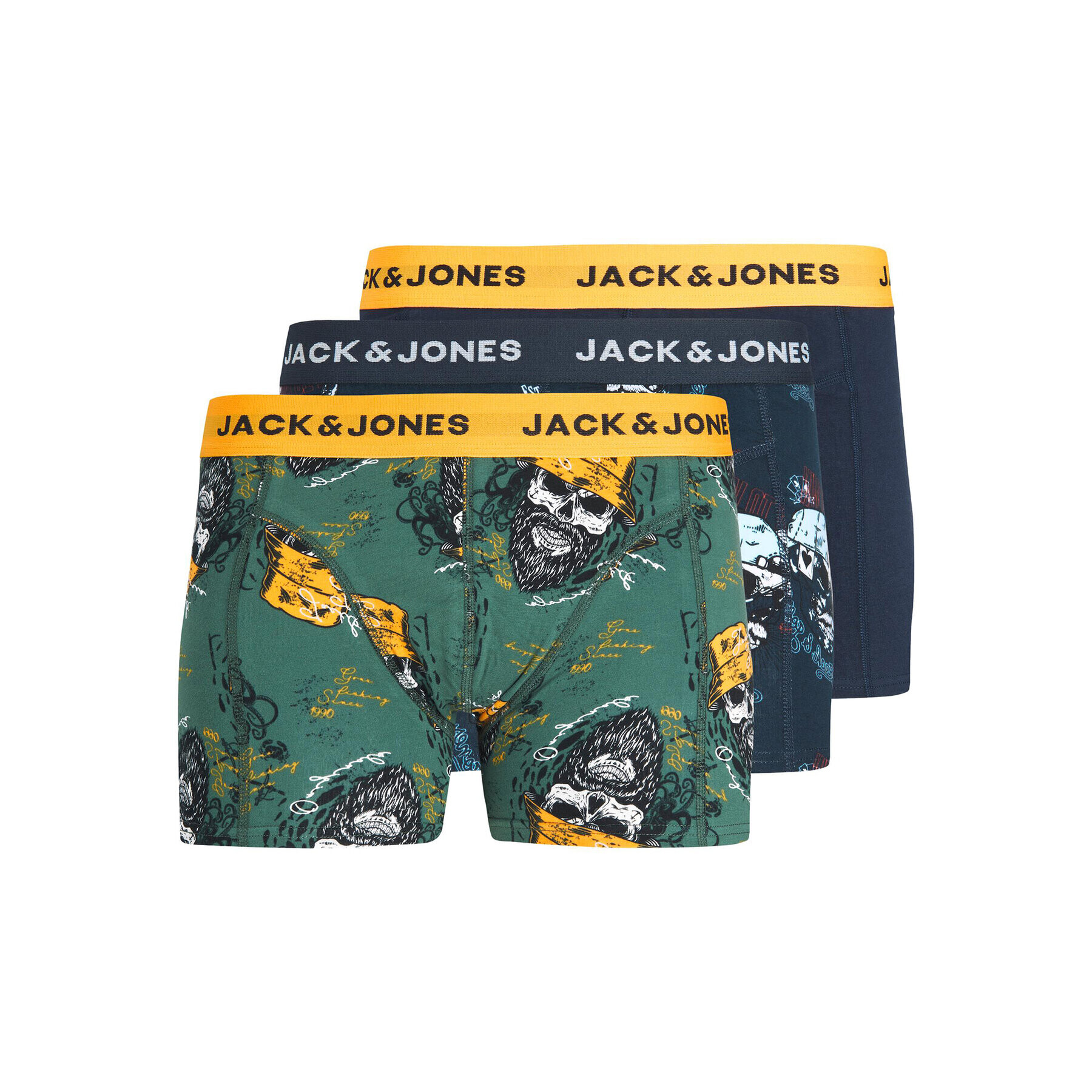 Jack&Jones Junior Комплект 3 чифта боксерки 12228544 Зелен - Pepit.bg