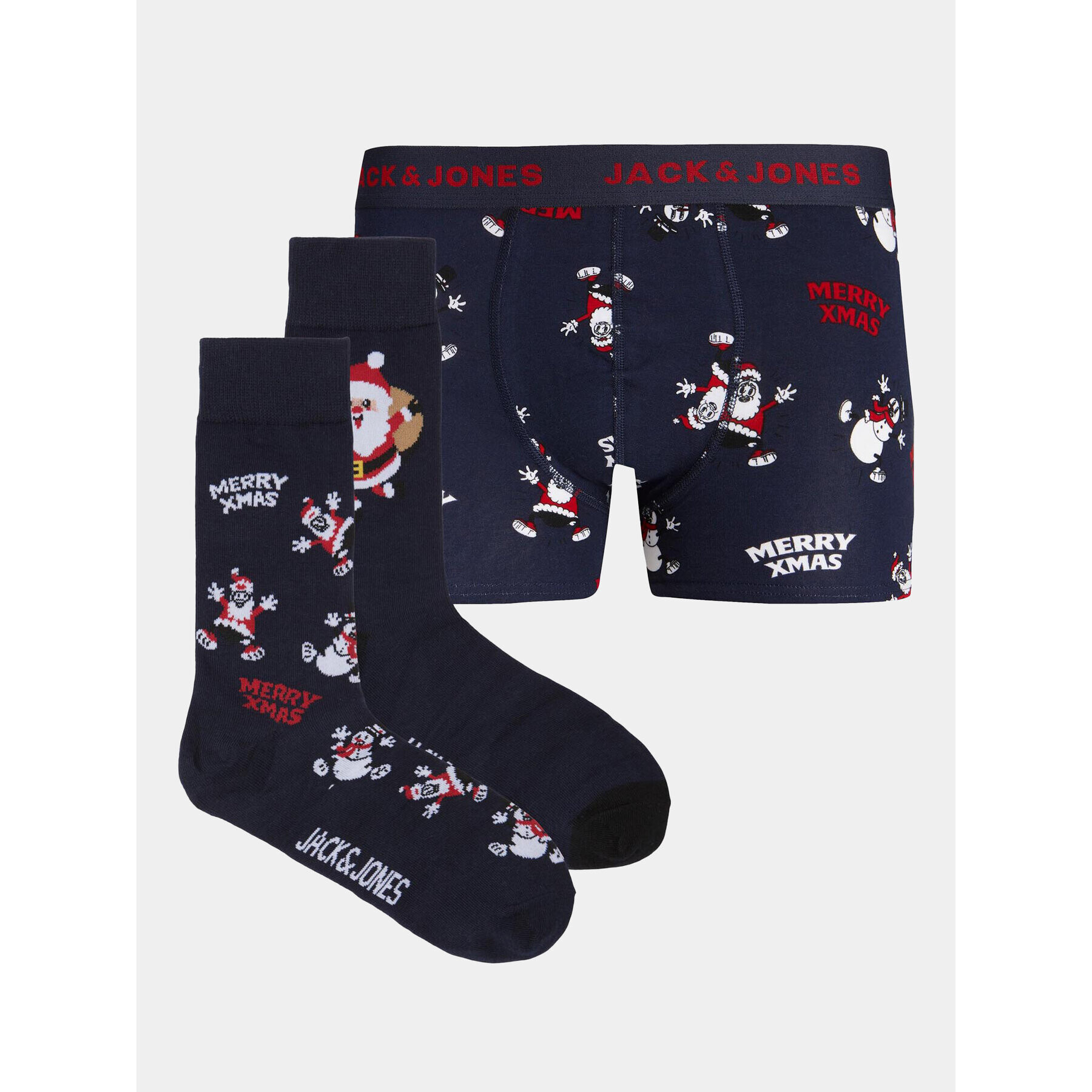 Jack&Jones Junior Комплект боксерки и чорапи 12246668 Тъмносин - Pepit.bg