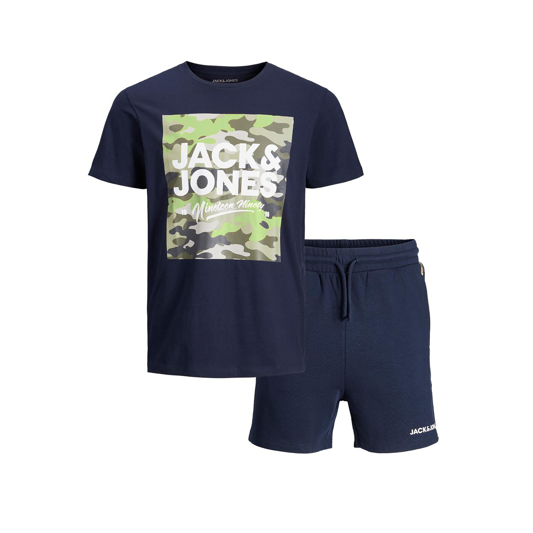 Jack&Jones Junior Комплект тишърт и спортни шорти 12235343 Тъмносин Regular Fit - Pepit.bg