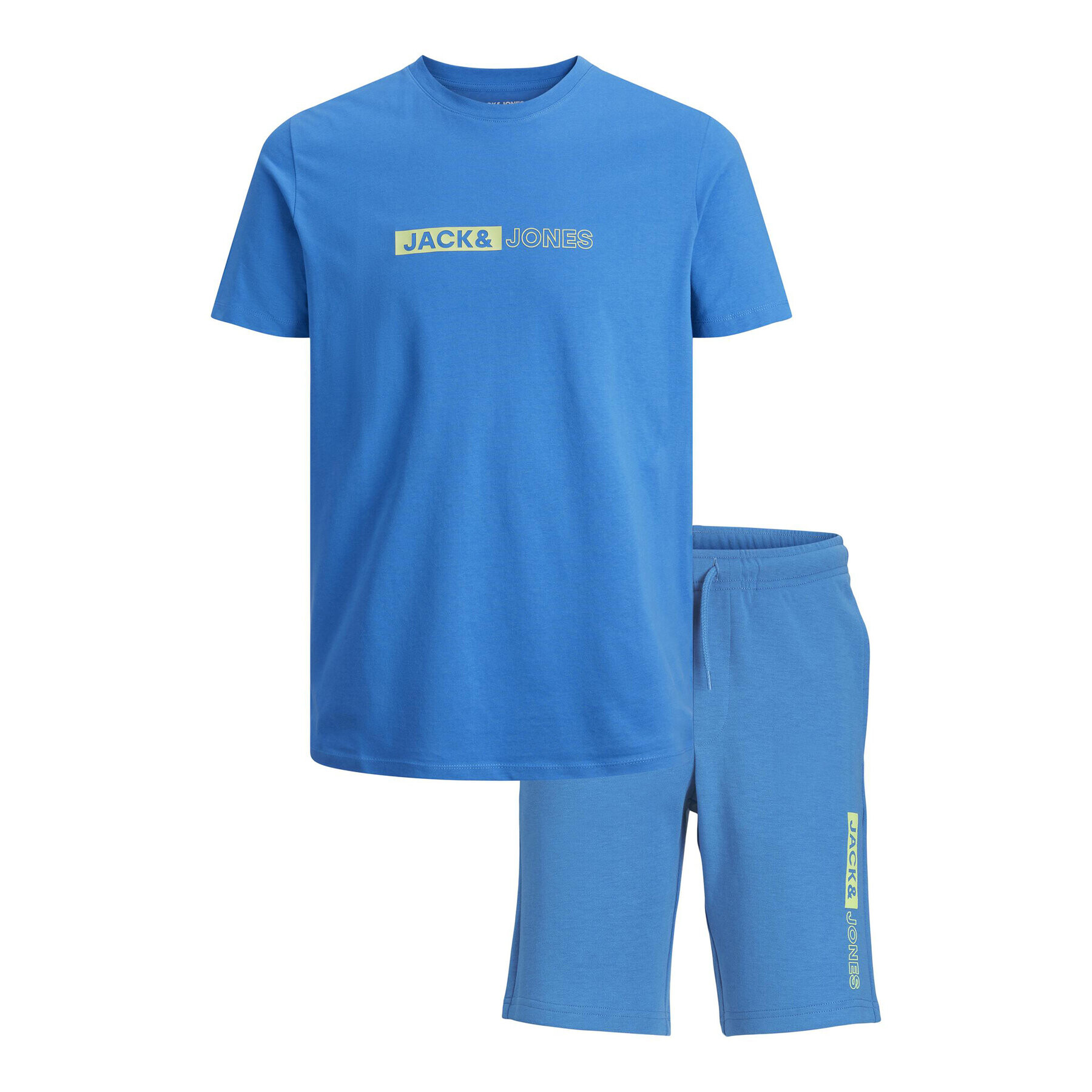 Jack&Jones Junior Комплект тишърт и спортни шорти 12235345 Син Regular Fit - Pepit.bg