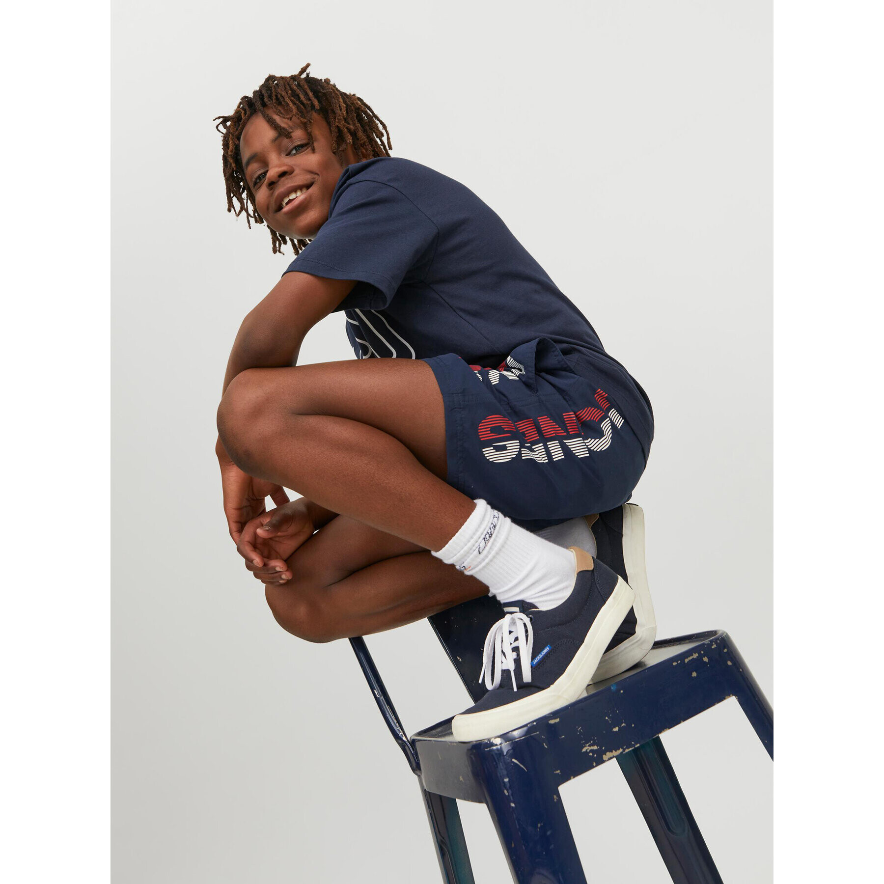 Jack&Jones Junior Плувни шорти 12226262 Тъмносин Regular Fit - Pepit.bg