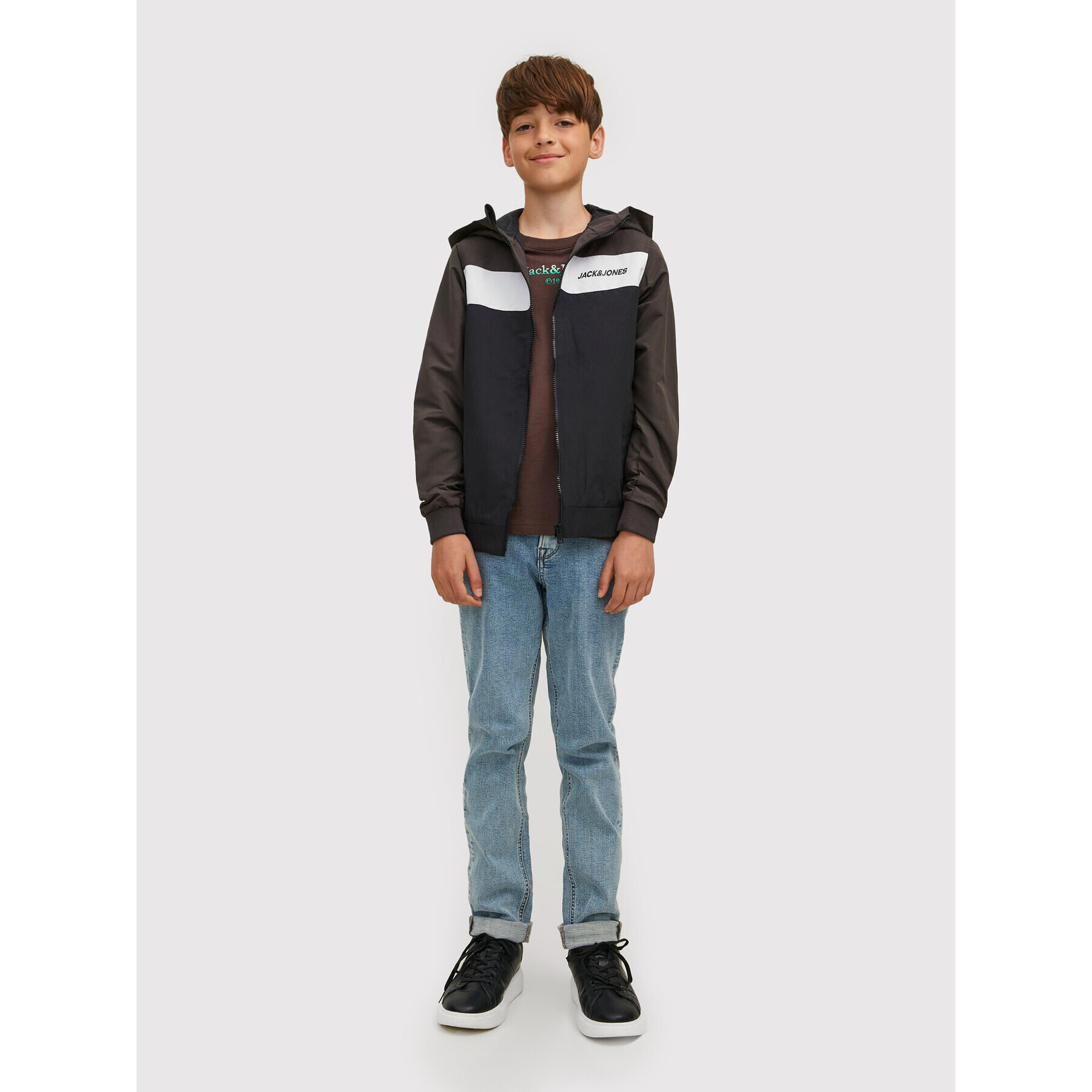 Jack&Jones Junior Преходно яке Rush 12200453 Черен Regular Fit - Pepit.bg