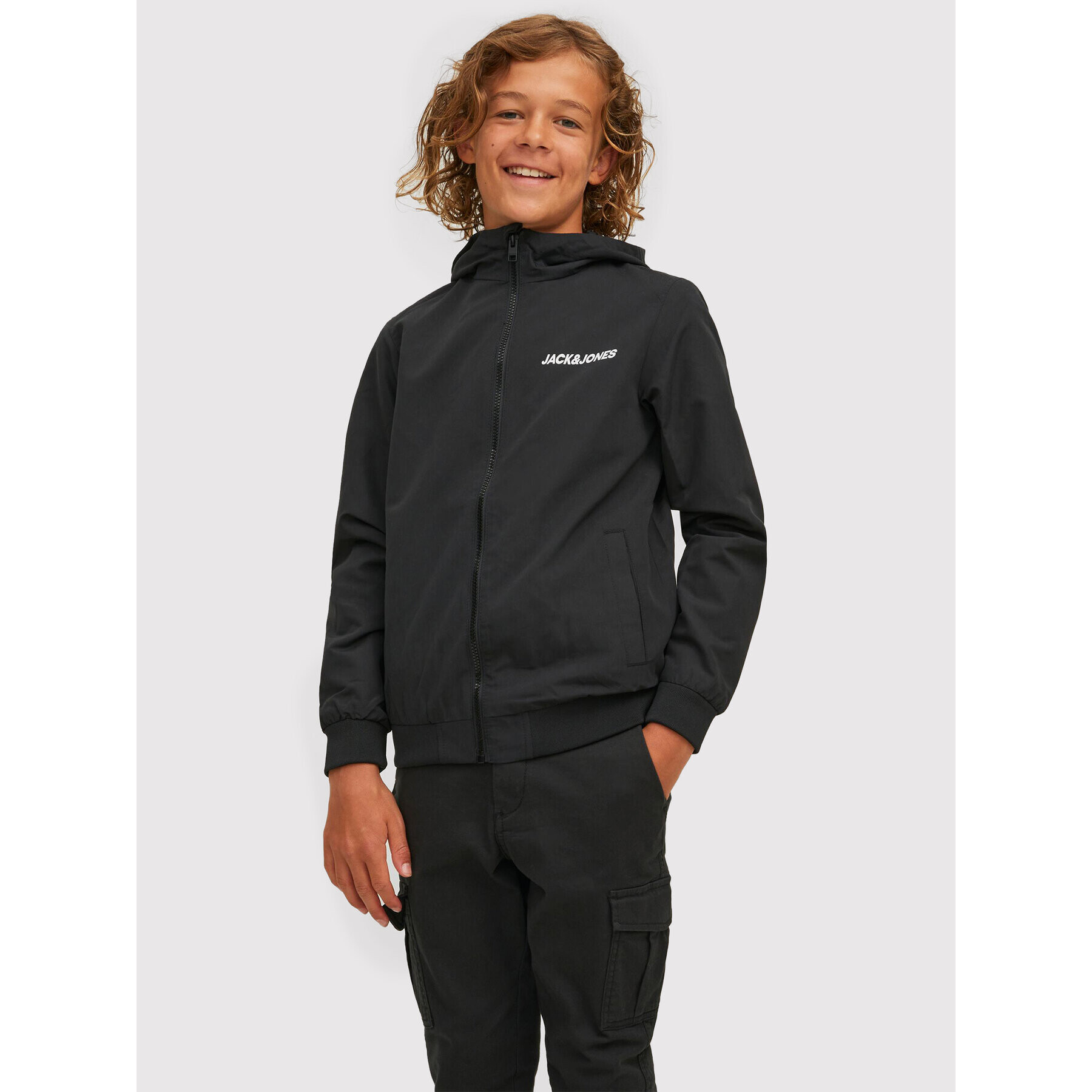 Jack&Jones Junior Преходно яке Rush Blocking 12200453 Черен Regular Fit - Pepit.bg