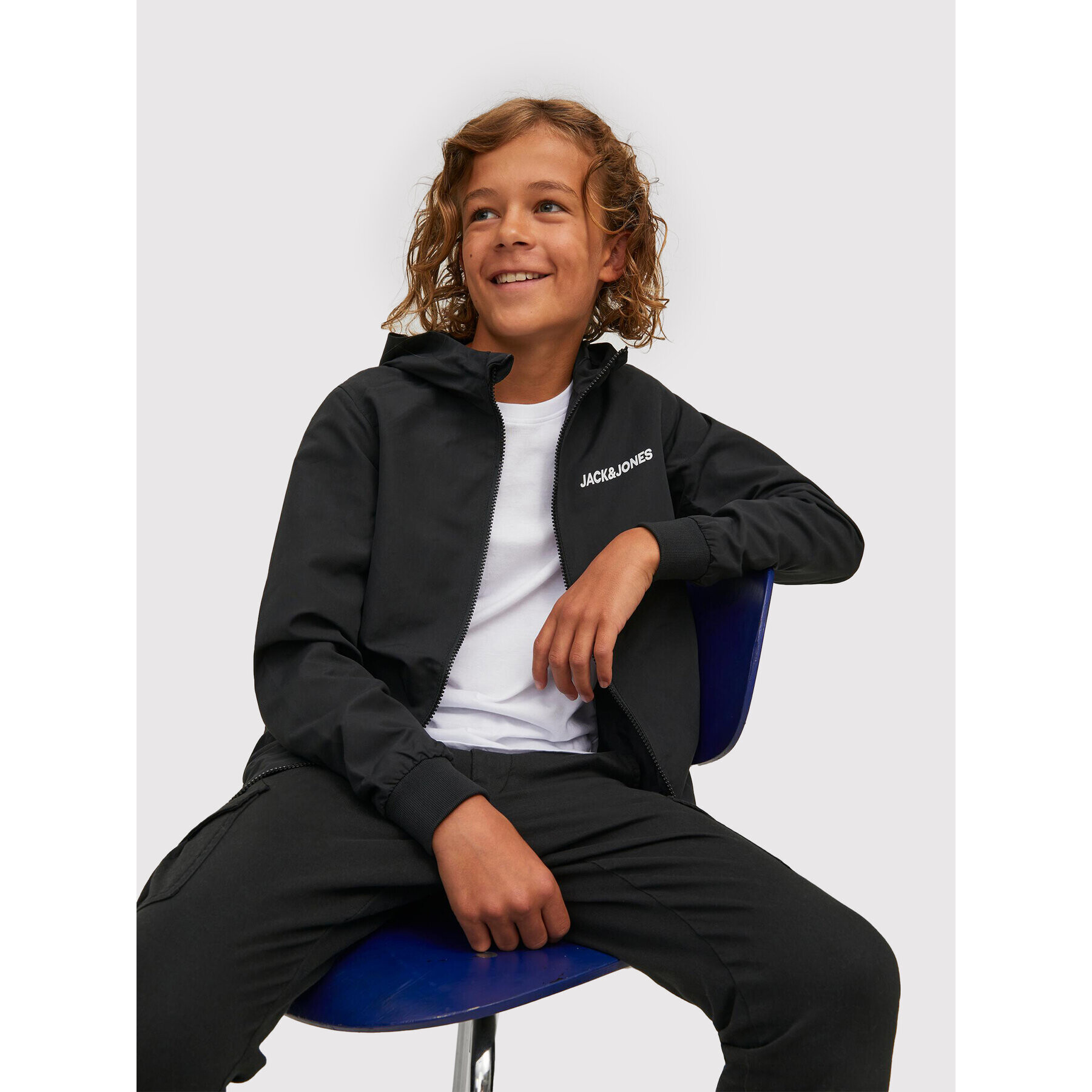 Jack&Jones Junior Преходно яке Rush Blocking 12200453 Черен Regular Fit - Pepit.bg