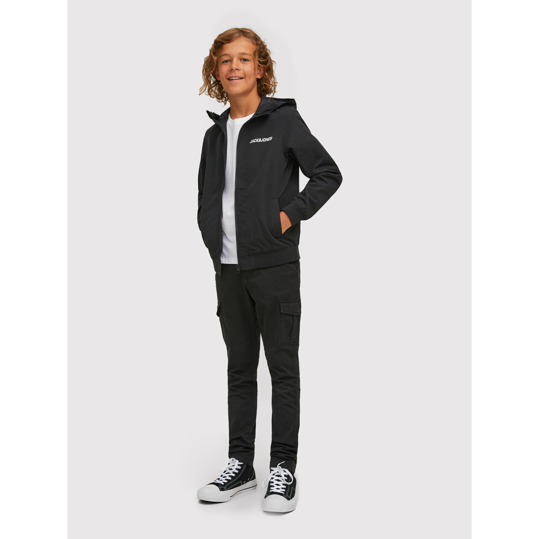 Jack&Jones Junior Преходно яке Rush Blocking 12200453 Черен Regular Fit - Pepit.bg