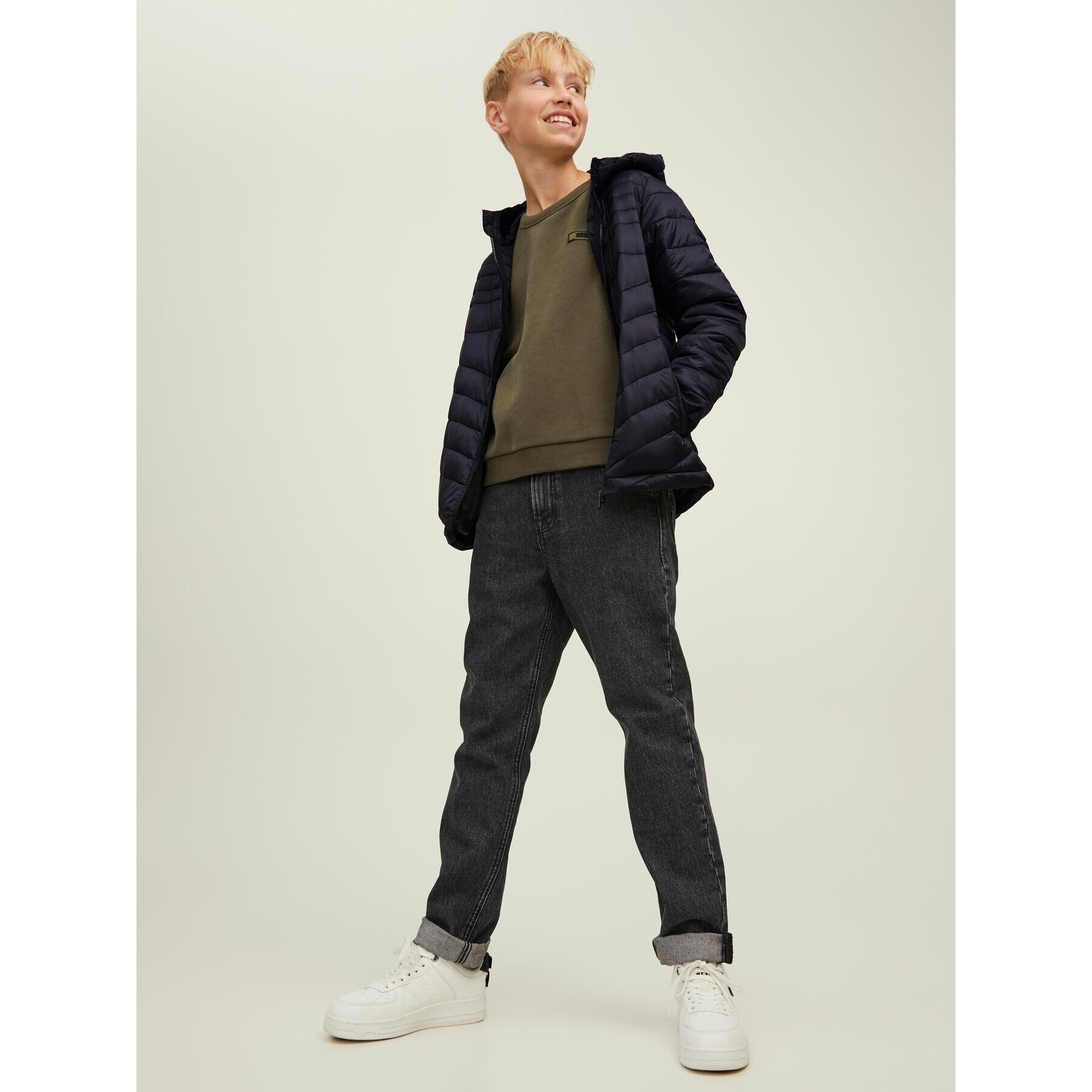 Jack&Jones Junior Пухено яке Hero 12212568 Черен Regular Fit - Pepit.bg