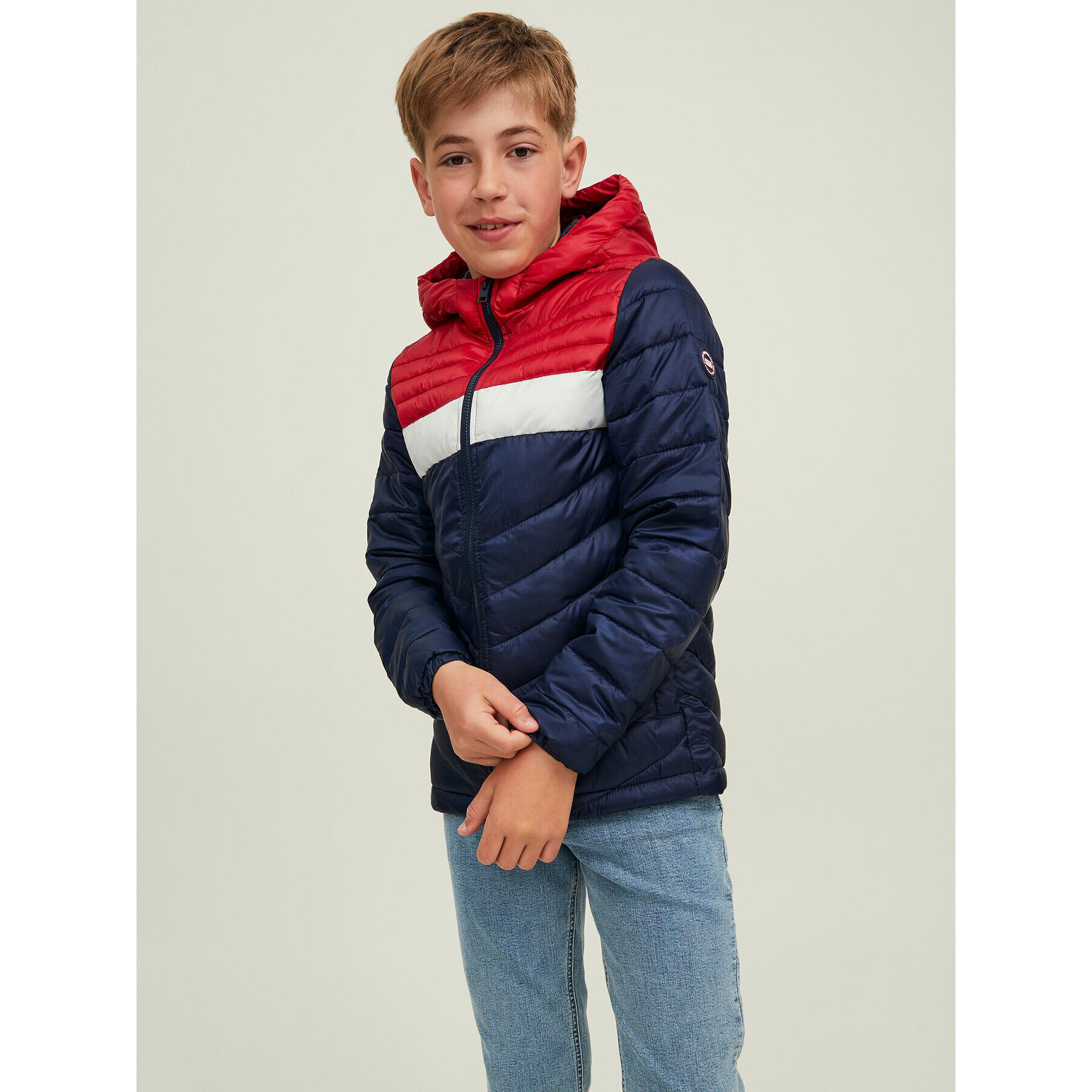 Jack&Jones Junior Пухено яке 12212568 Тъмносин Regular Fit - Pepit.bg