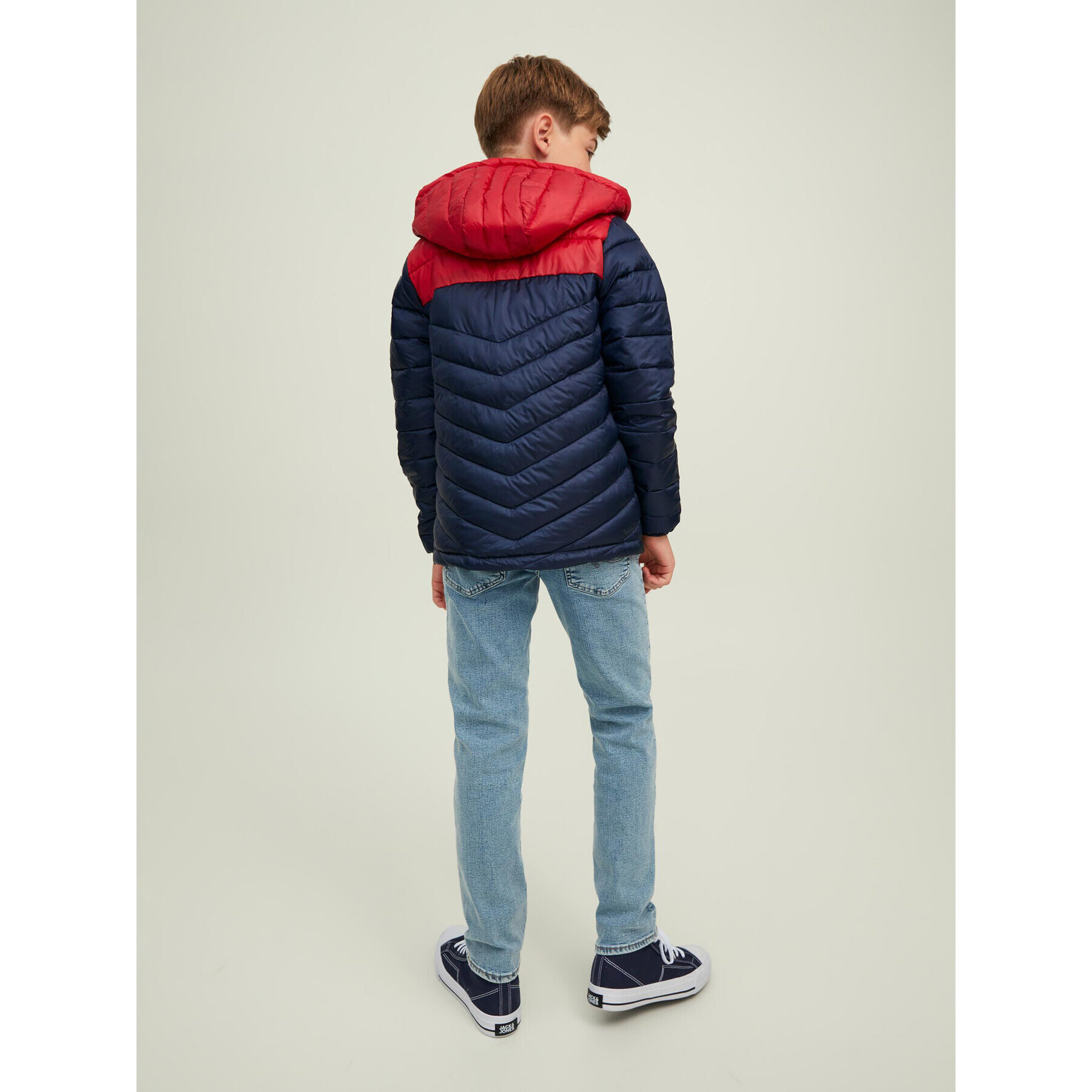 Jack&Jones Junior Пухено яке 12212568 Тъмносин Regular Fit - Pepit.bg