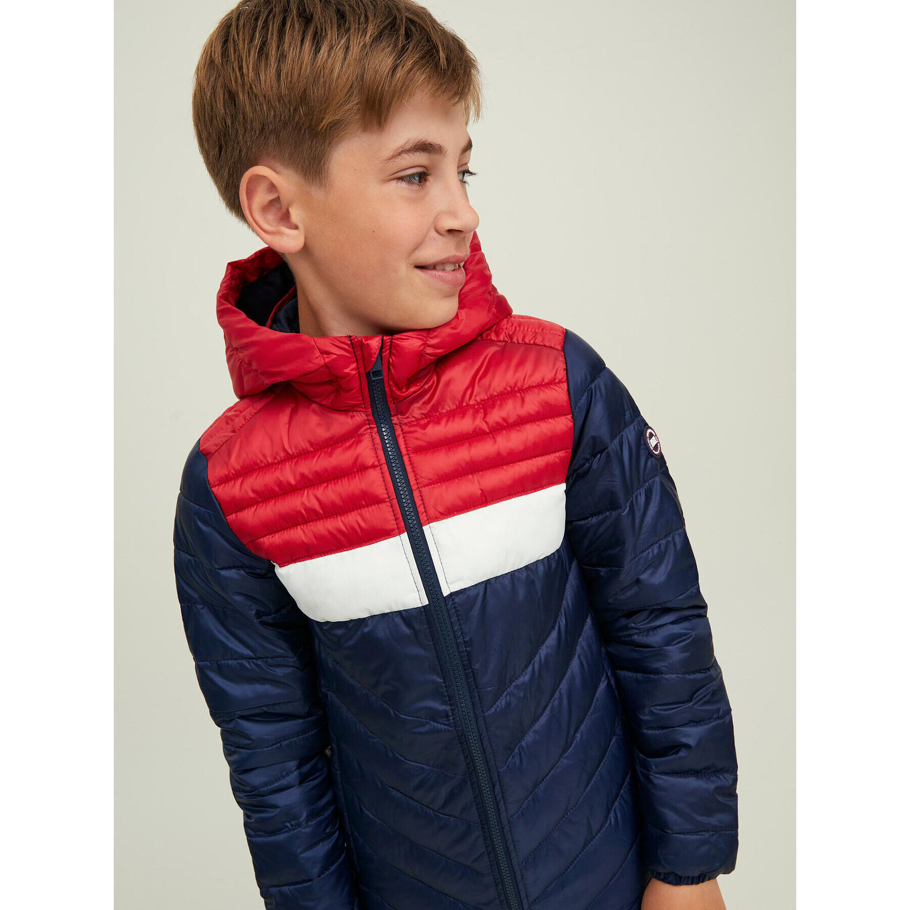 Jack&Jones Junior Пухено яке 12212568 Тъмносин Regular Fit - Pepit.bg