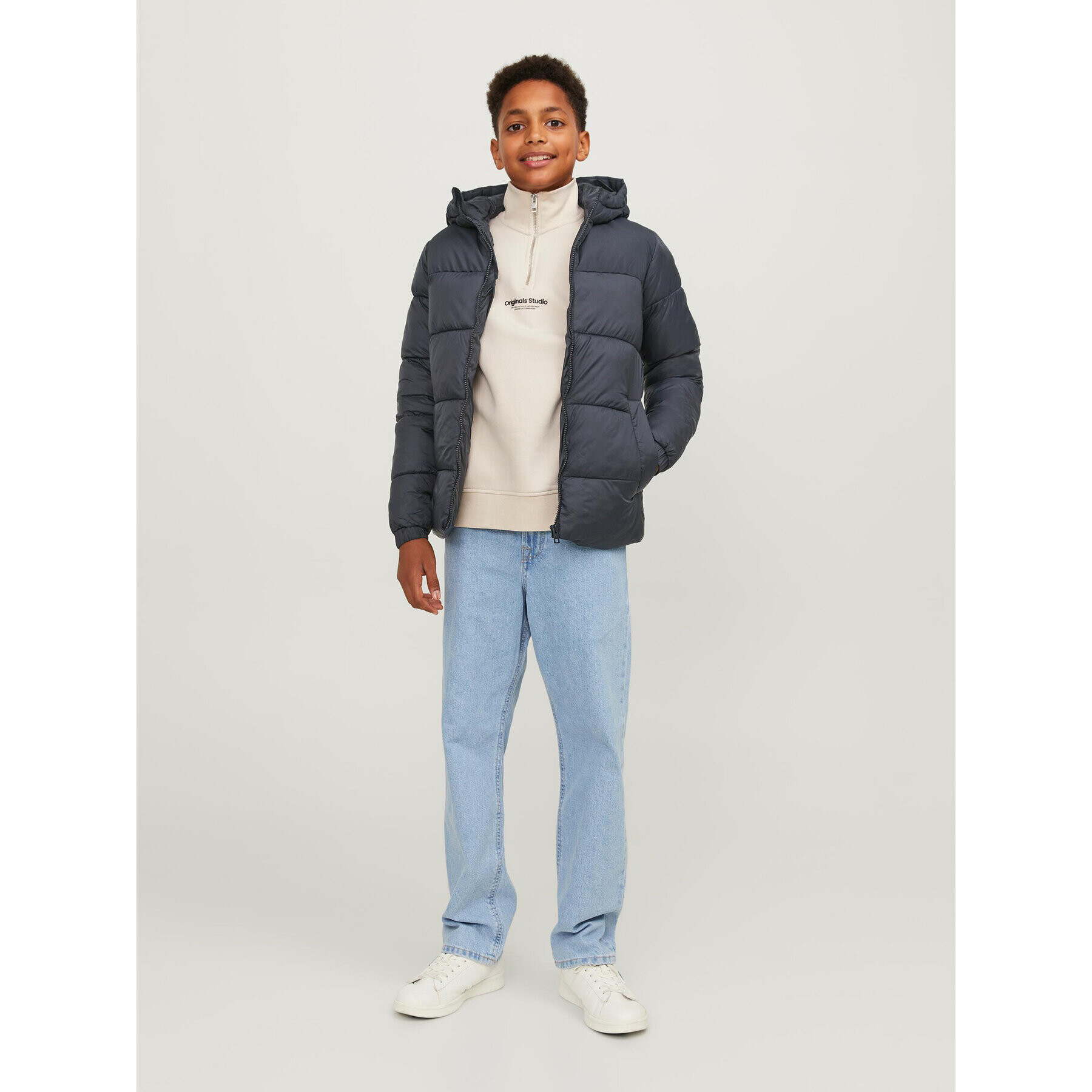 Jack&Jones Junior Пухено яке 12236884 Черен Regular Fit - Pepit.bg