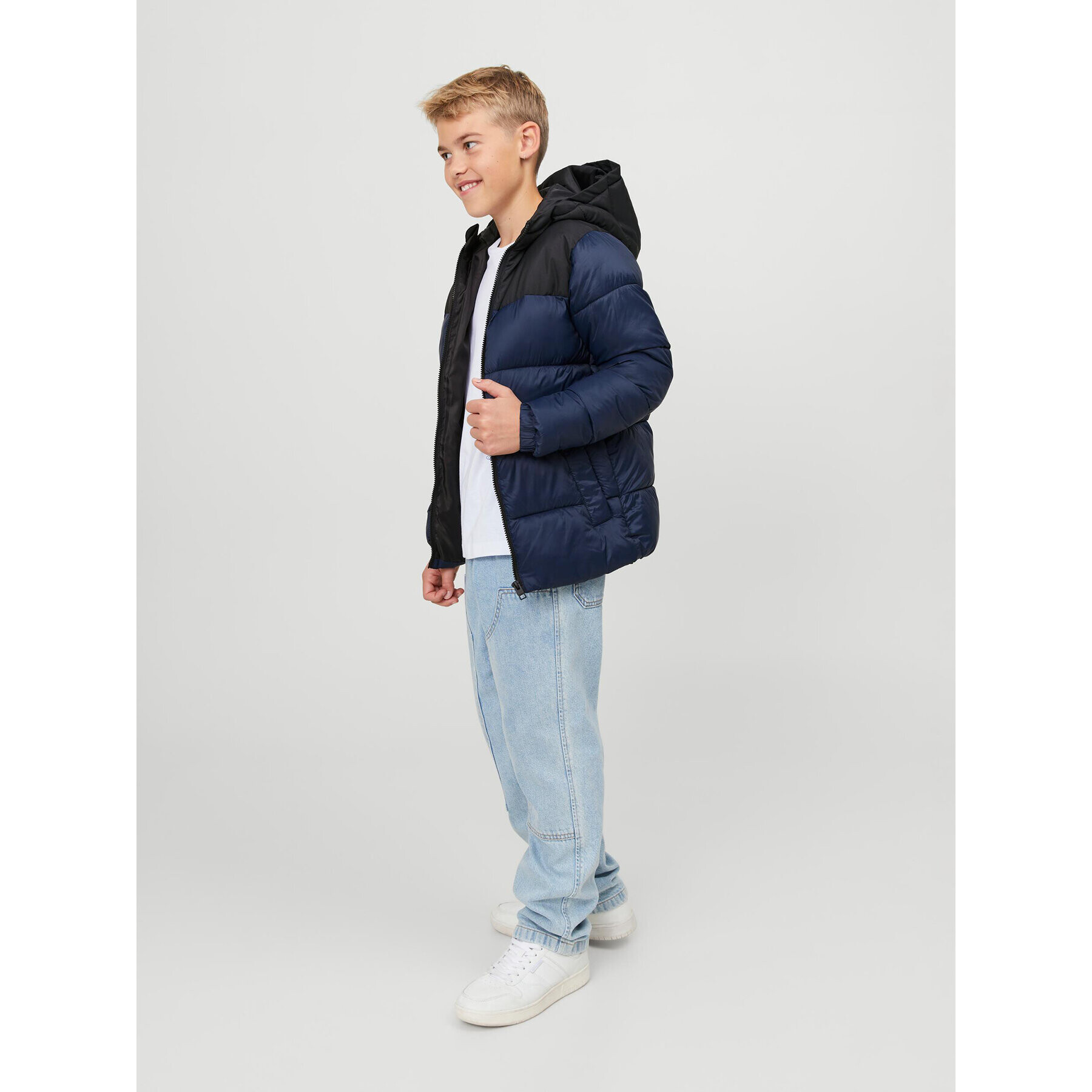 Jack&Jones Junior Пухено яке 12236884 Тъмносин Regular Fit - Pepit.bg