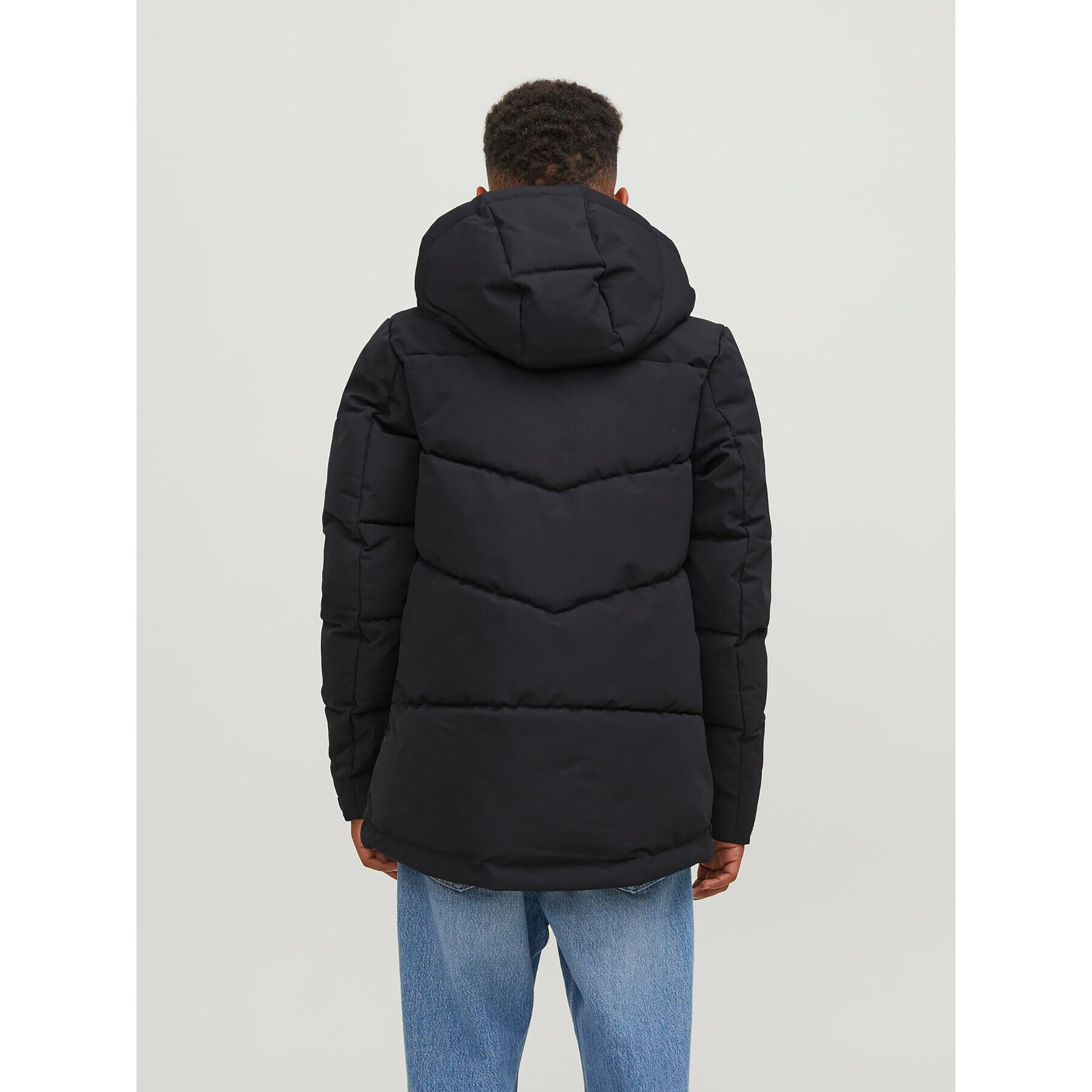 Jack&Jones Junior Пухено яке 12239956 Черен Regular Fit - Pepit.bg