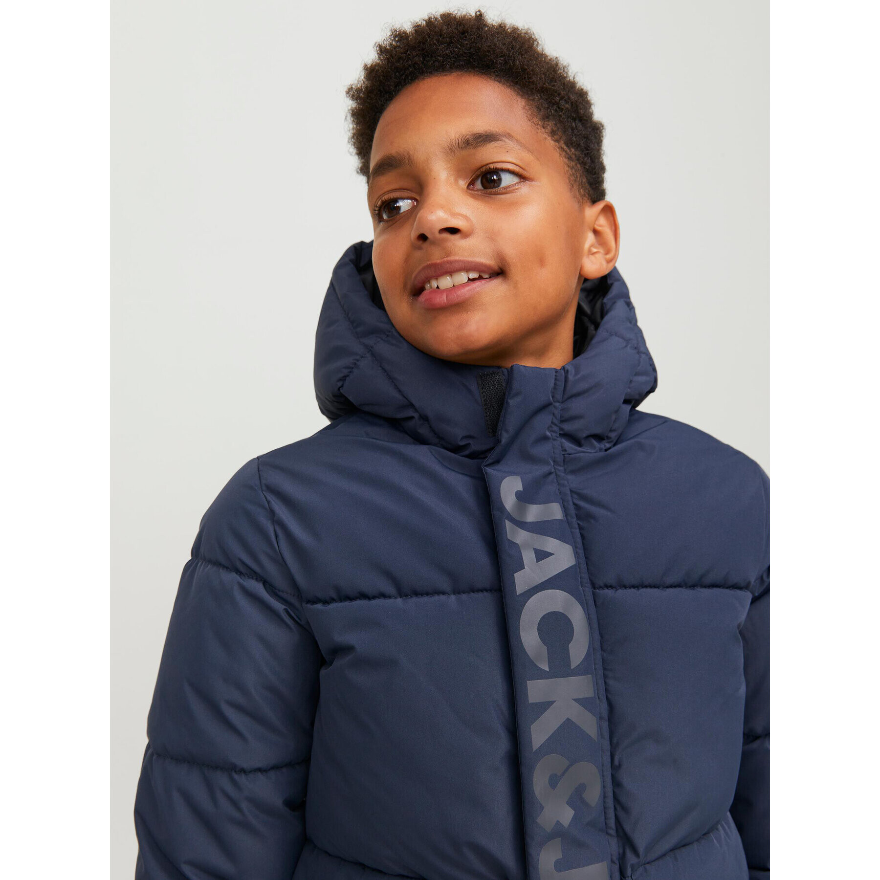 Jack&Jones Junior Пухено яке 12246122 Тъмносин Regular Fit - Pepit.bg