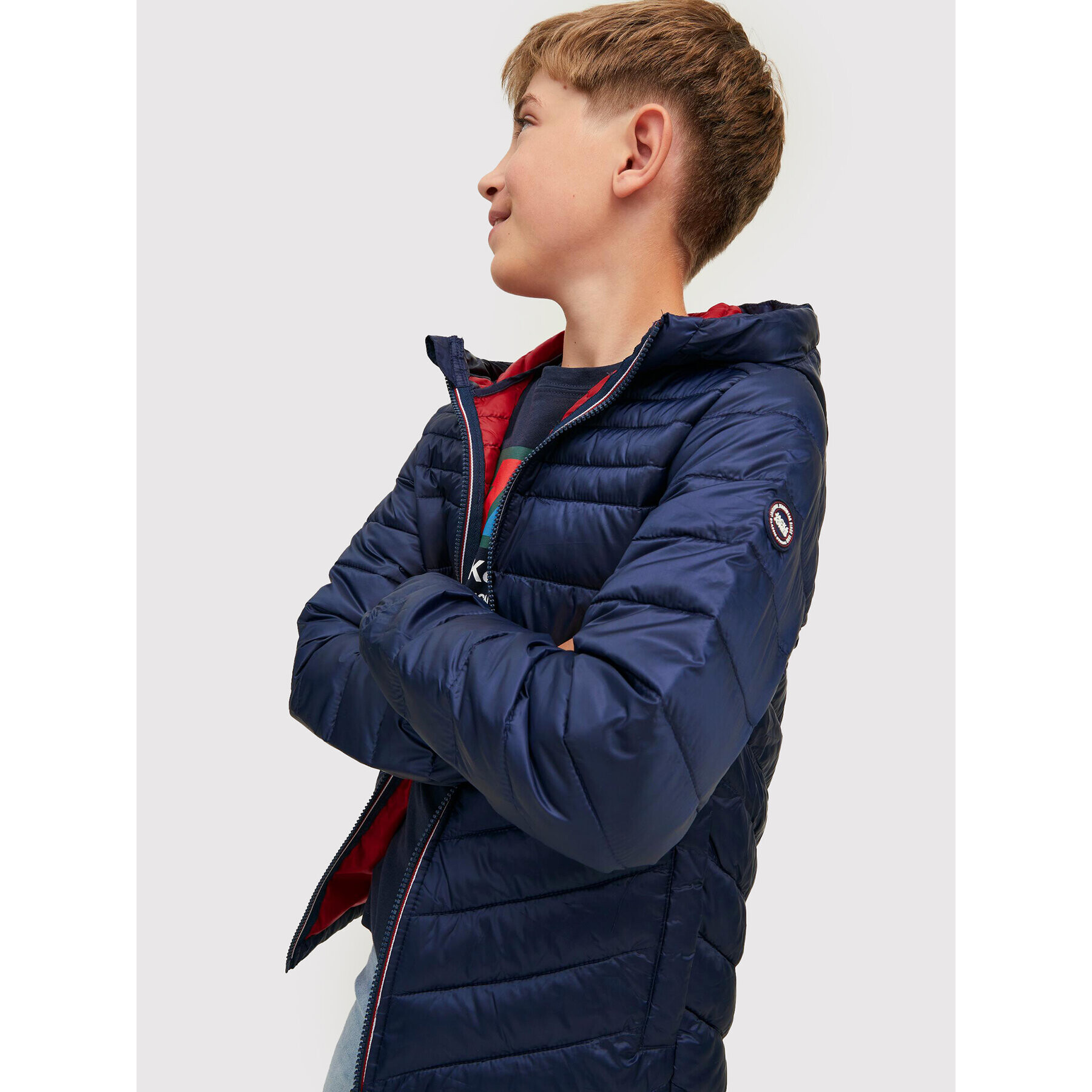 Jack&Jones Junior Пухено яке Hero 12212568 Тъмносин Regular Fit - Pepit.bg