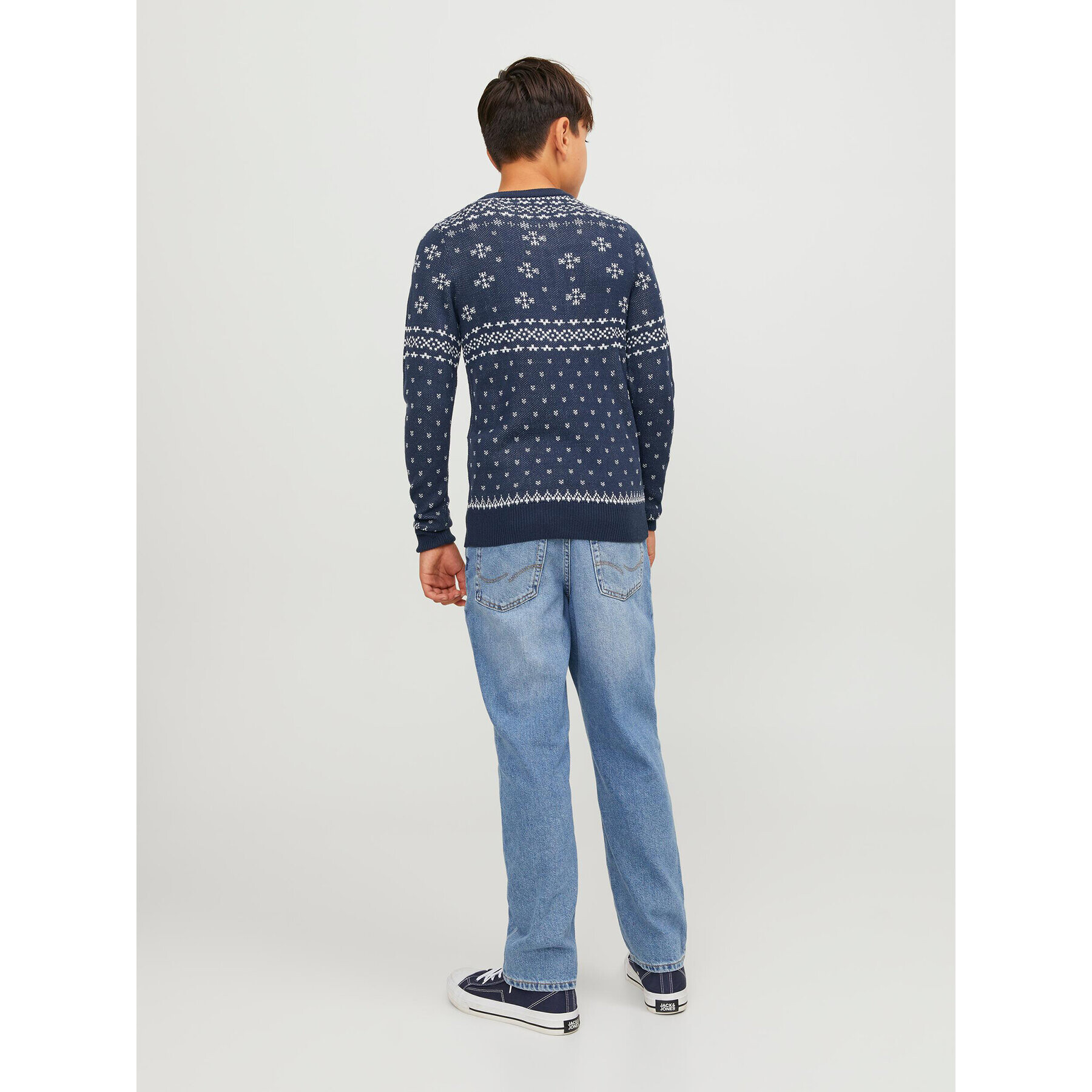 Jack&Jones Junior Пуловер 12247507 Тъмносин Regular Fit - Pepit.bg
