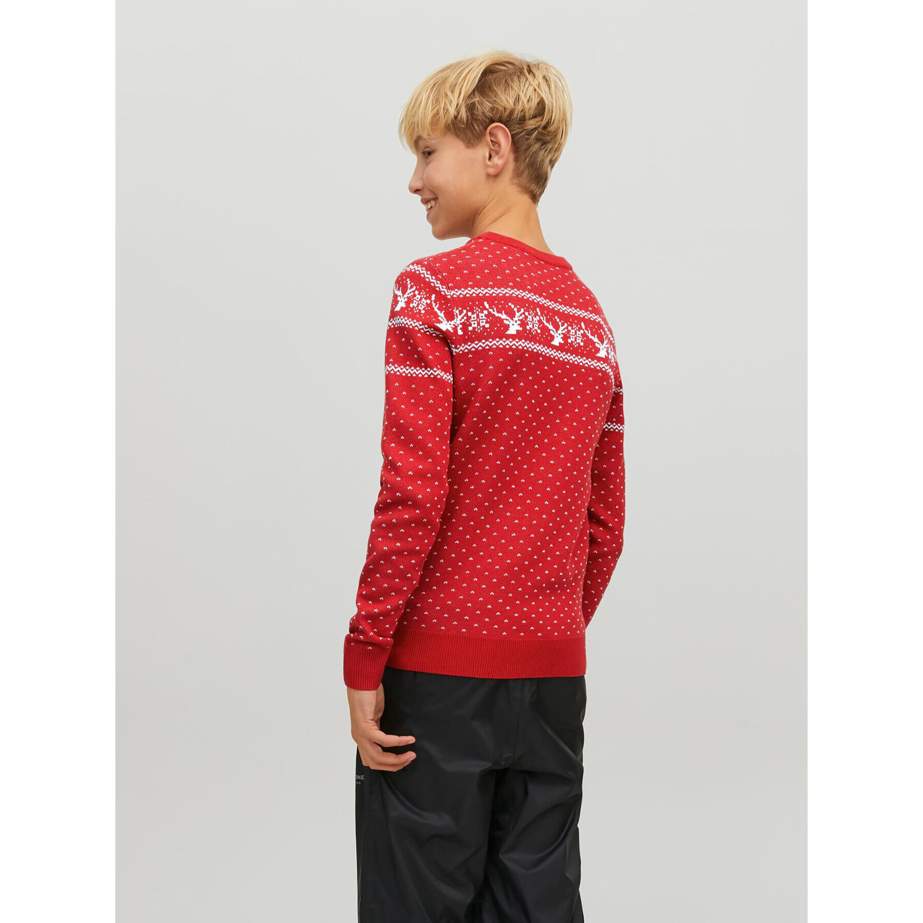 Jack&Jones Junior Пуловер Xmas 12221306 Червен Regular Fit - Pepit.bg