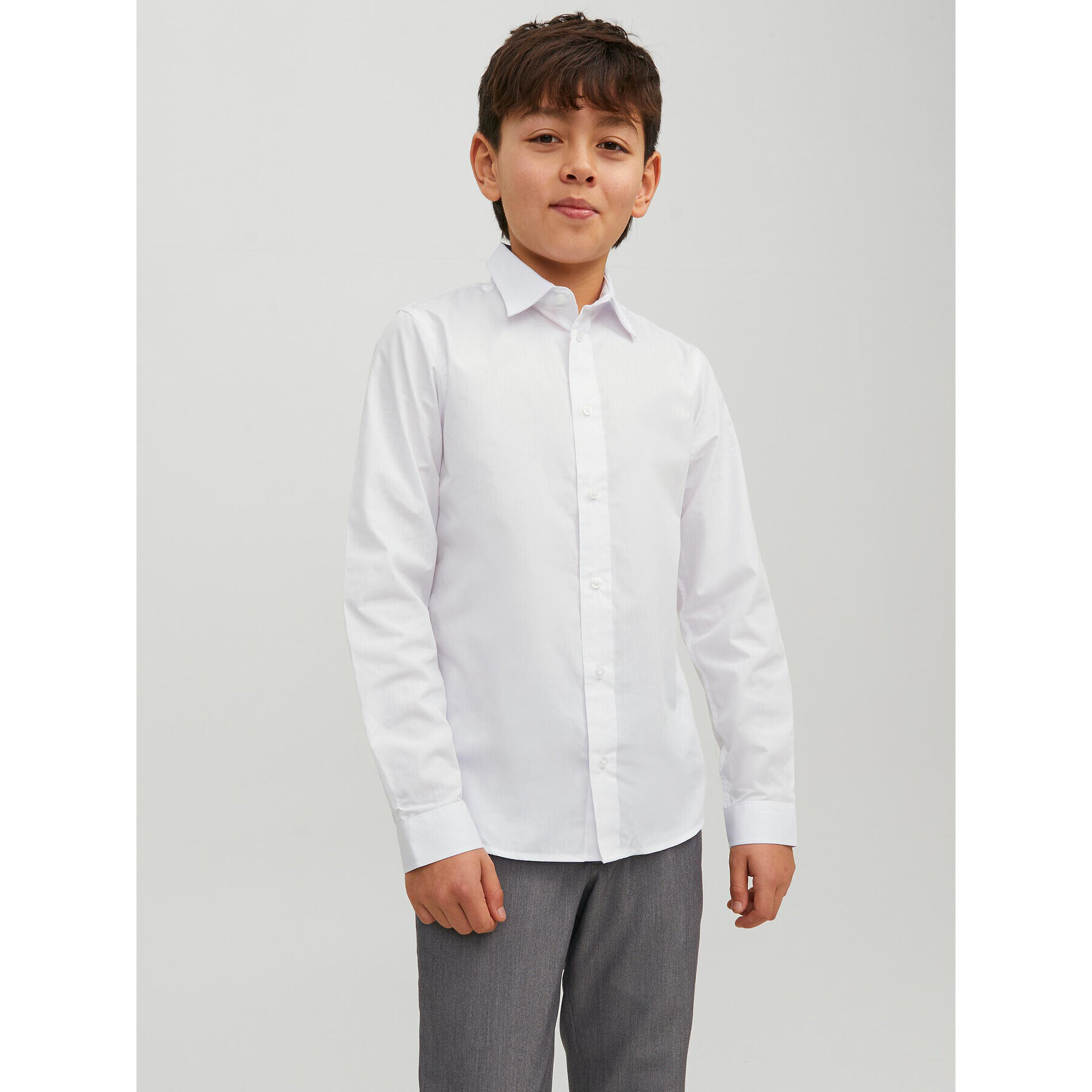 Jack&Jones Junior Риза 12223343 Бял Regular Fit - Pepit.bg