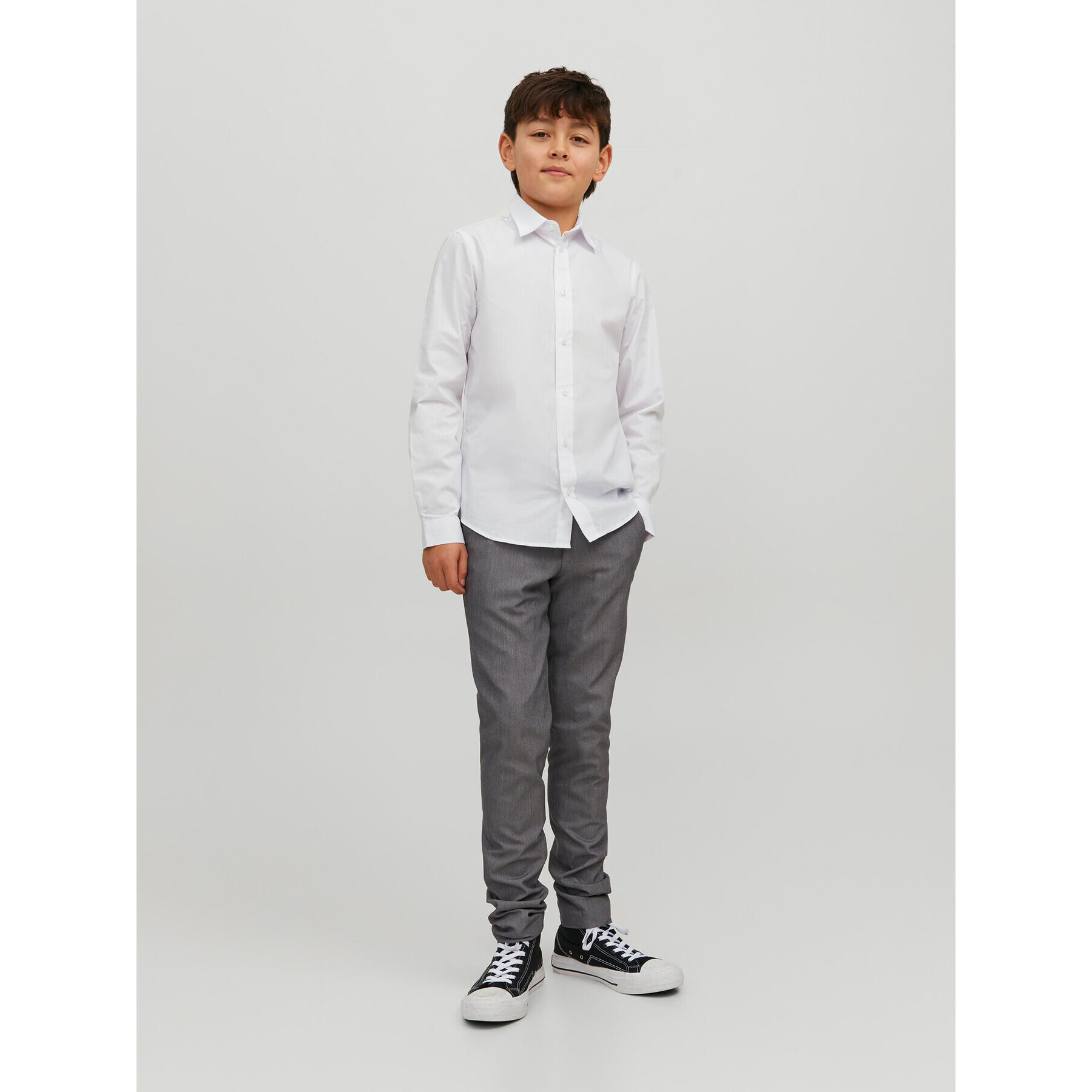 Jack&Jones Junior Риза 12223343 Бял Regular Fit - Pepit.bg