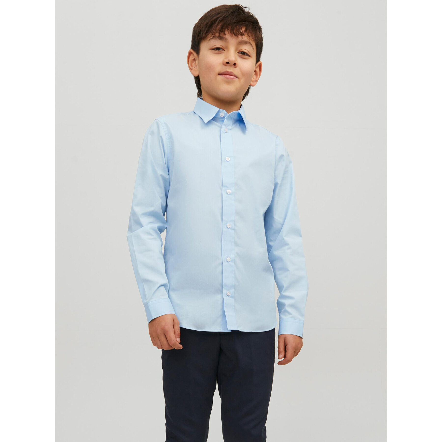 Jack&Jones Junior Риза 12223343 Син Regular Fit - Pepit.bg