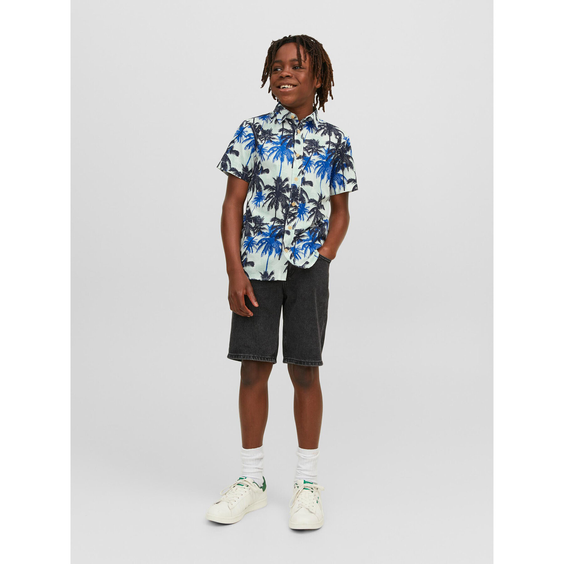 Jack&Jones Junior Риза 12234727 Син Regular Fit - Pepit.bg