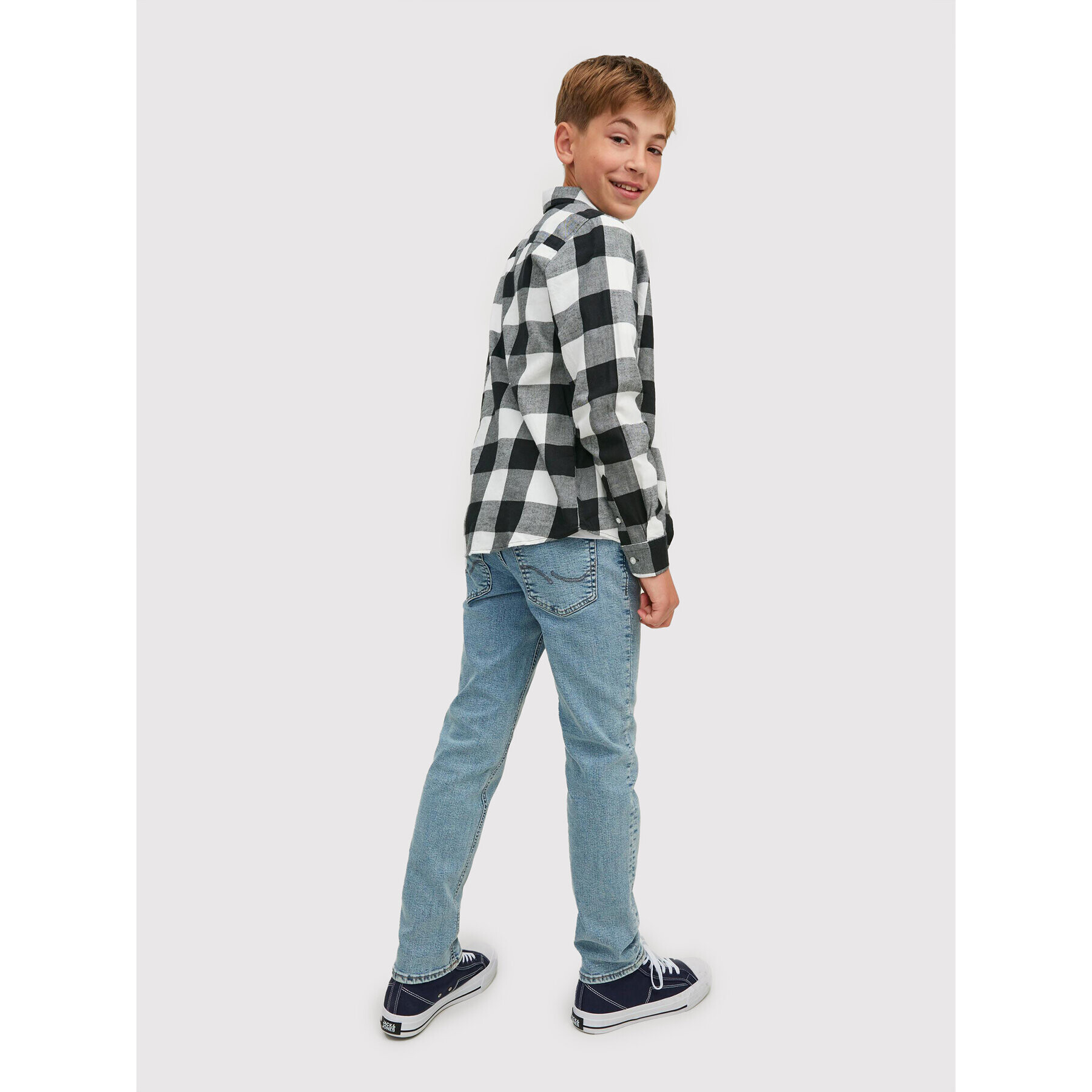 Jack&Jones Junior Риза Gringham 12183050 Сив Regular Fit - Pepit.bg