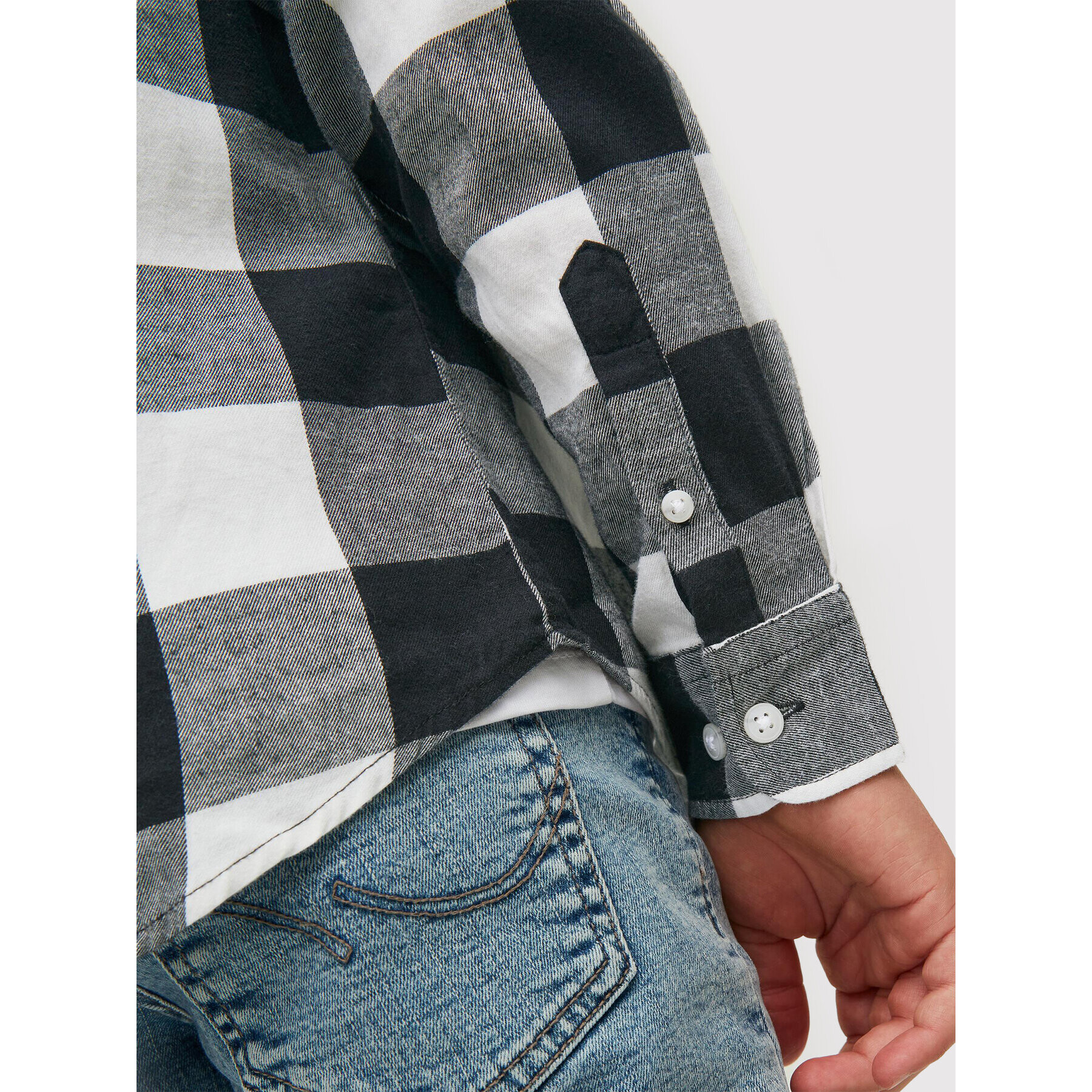 Jack&Jones Junior Риза Gringham 12183050 Сив Regular Fit - Pepit.bg