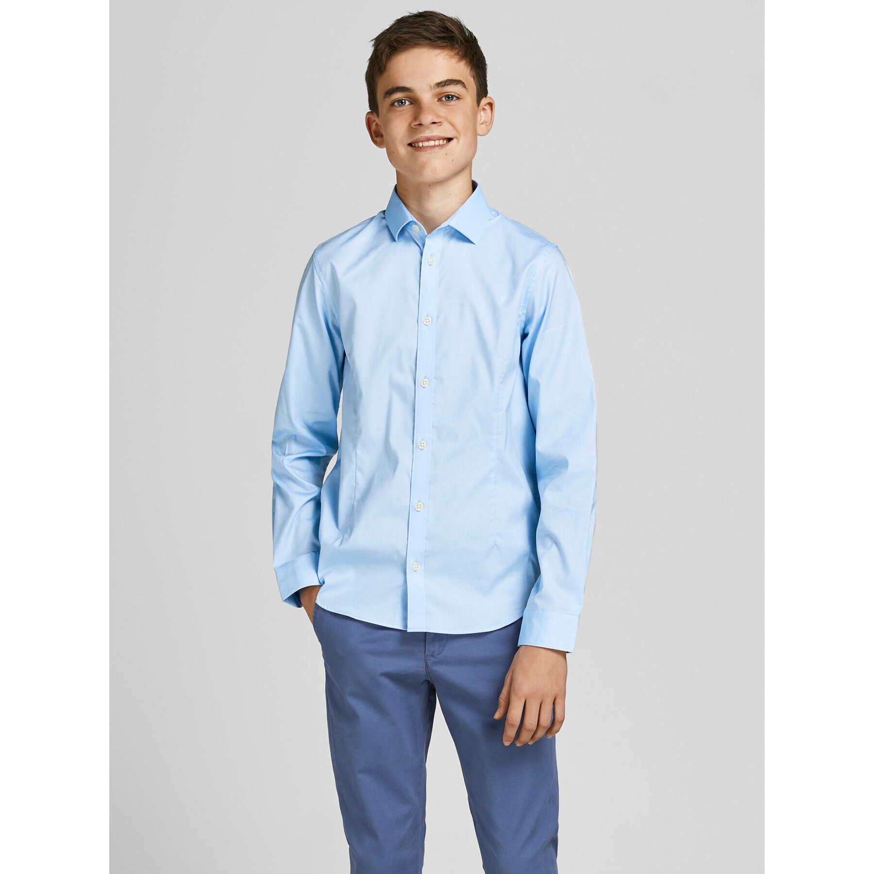 Jack&Jones Junior Риза Parma 12151620 Син Regular Fit - Pepit.bg