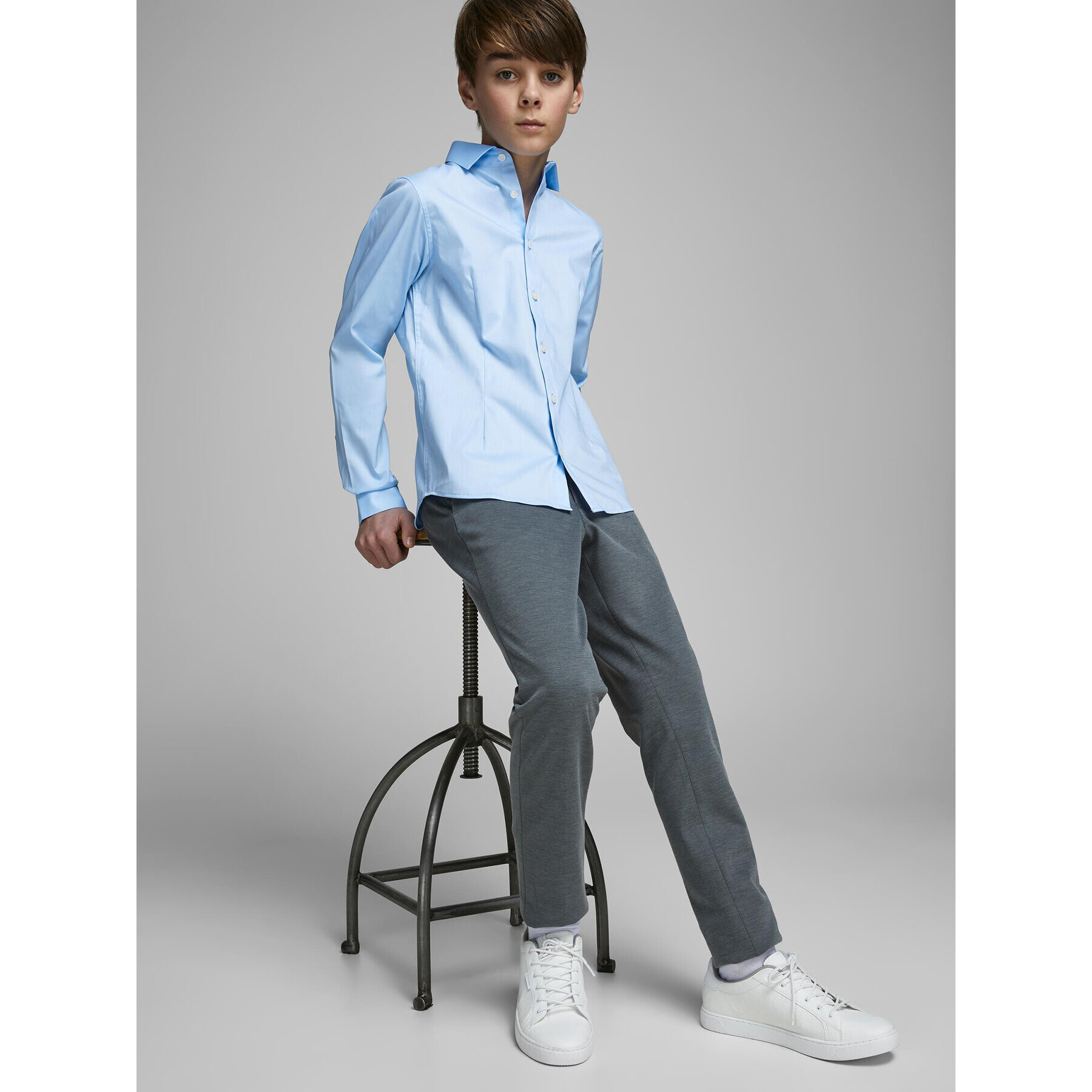 Jack&Jones Junior Риза Parma 12151620 Син Regular Fit - Pepit.bg