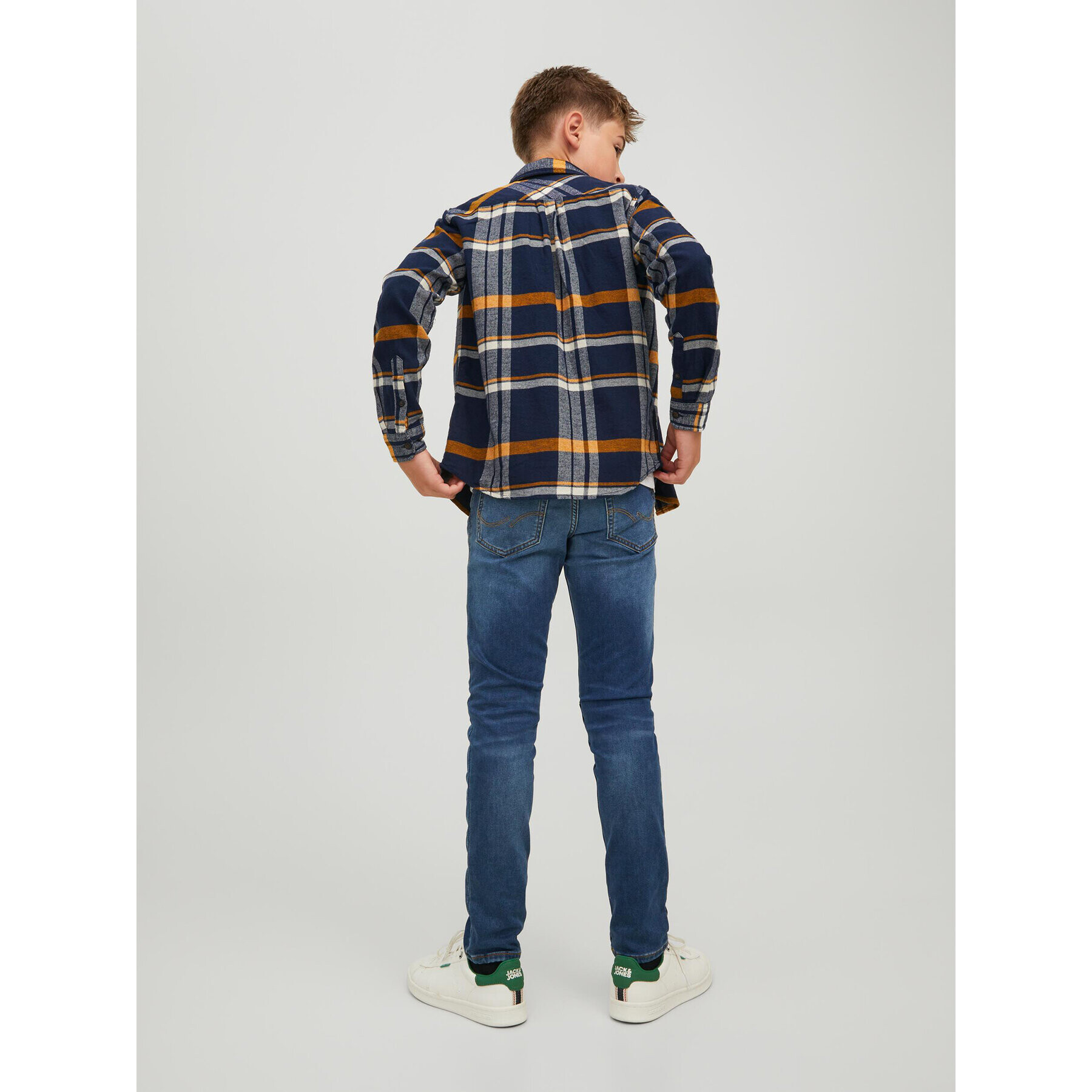 Jack&Jones Junior Риза Rowen 12219749 Тъмносин Regular Fit - Pepit.bg