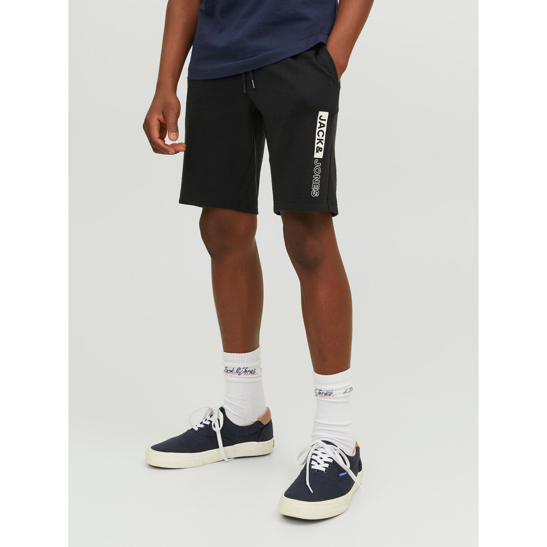 Jack&Jones Junior Спортни шорти 12225256 Черен Regular Fit - Pepit.bg