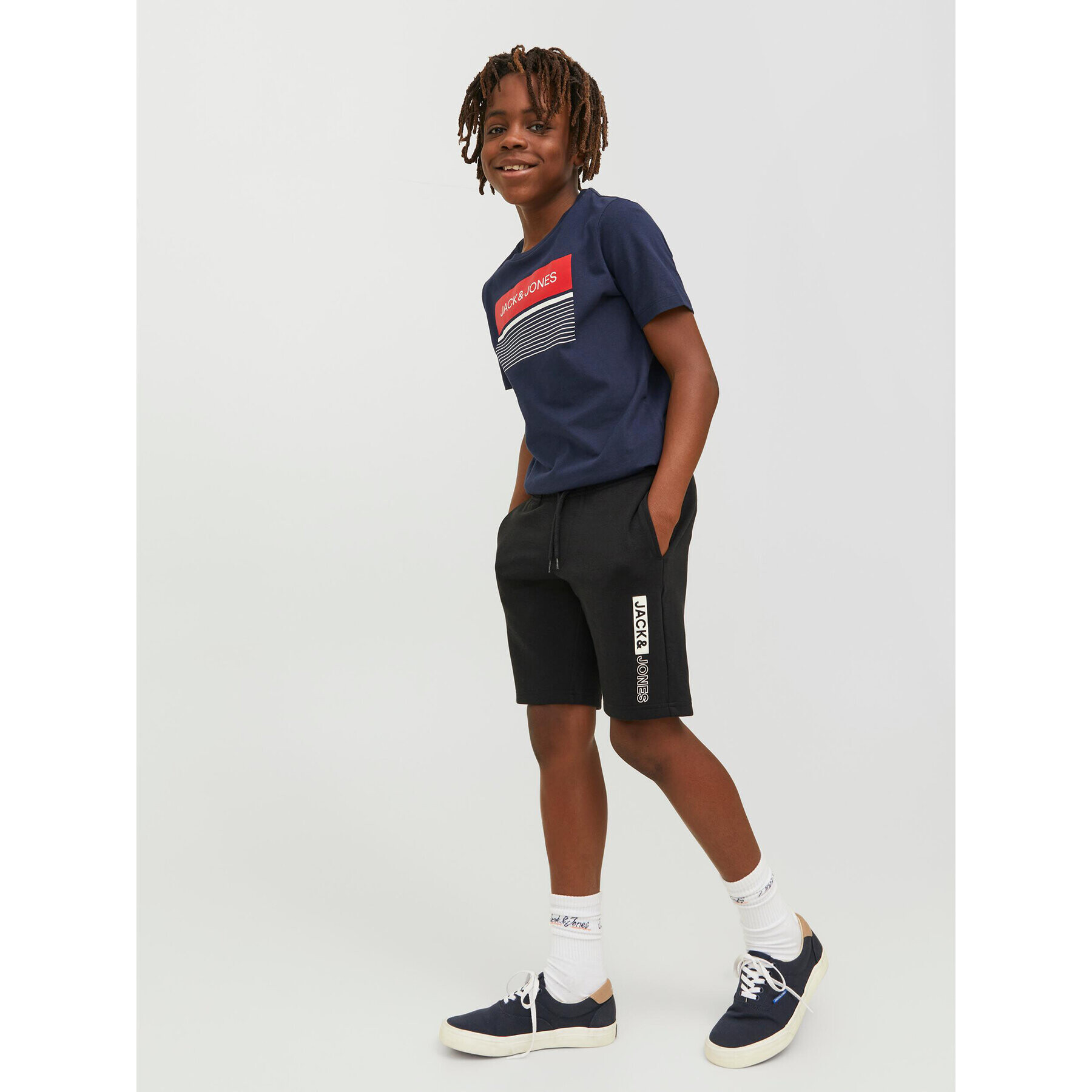 Jack&Jones Junior Спортни шорти 12225256 Черен Regular Fit - Pepit.bg