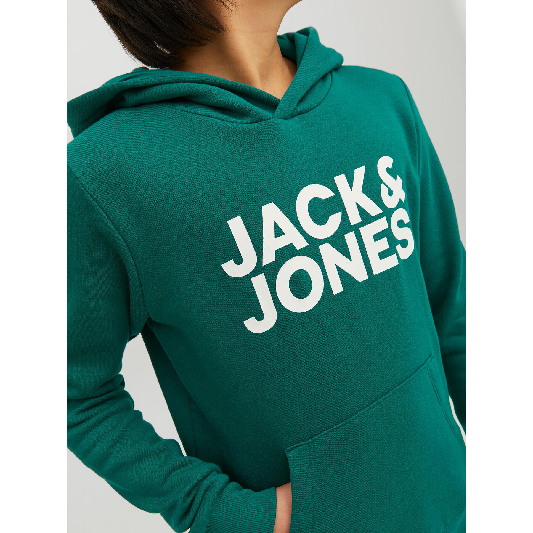 Jack&Jones Junior Суитшърт 12152841 Зелен Regular Fit - Pepit.bg