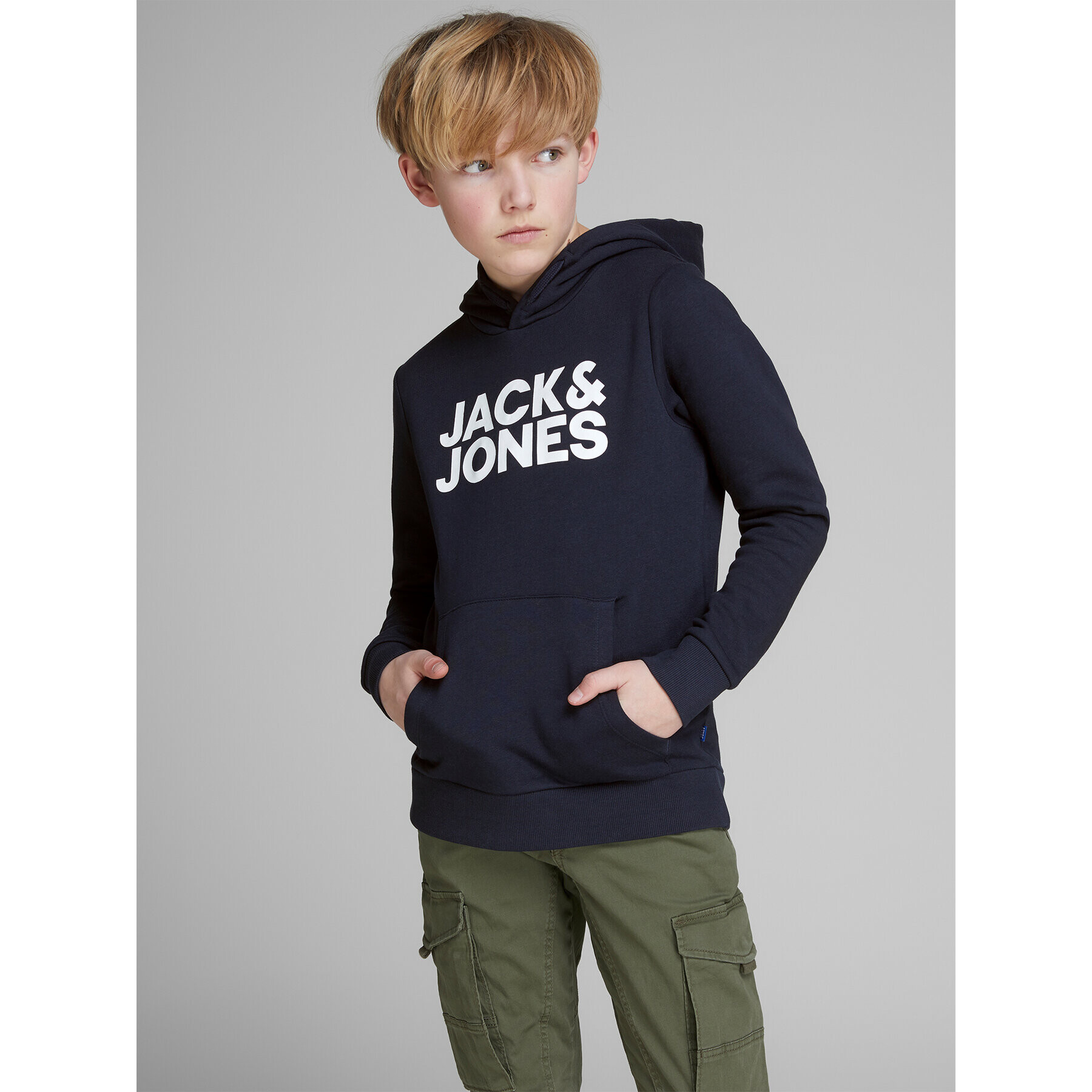 Jack&Jones Junior Суитшърт 12152841 Тъмносин Regular Fit - Pepit.bg