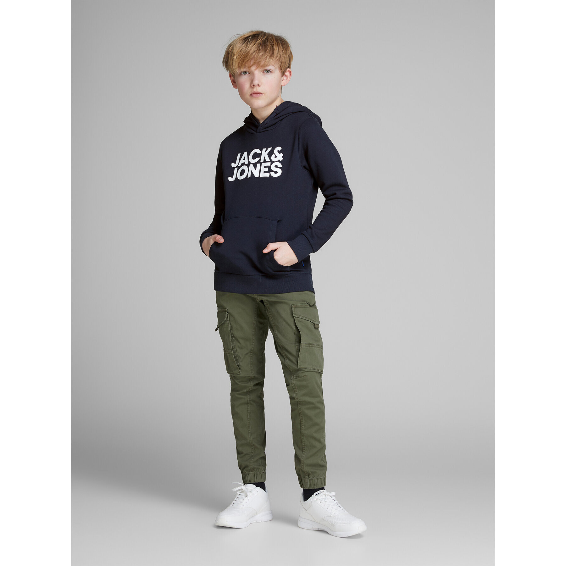 Jack&Jones Junior Суитшърт 12152841 Тъмносин Regular Fit - Pepit.bg