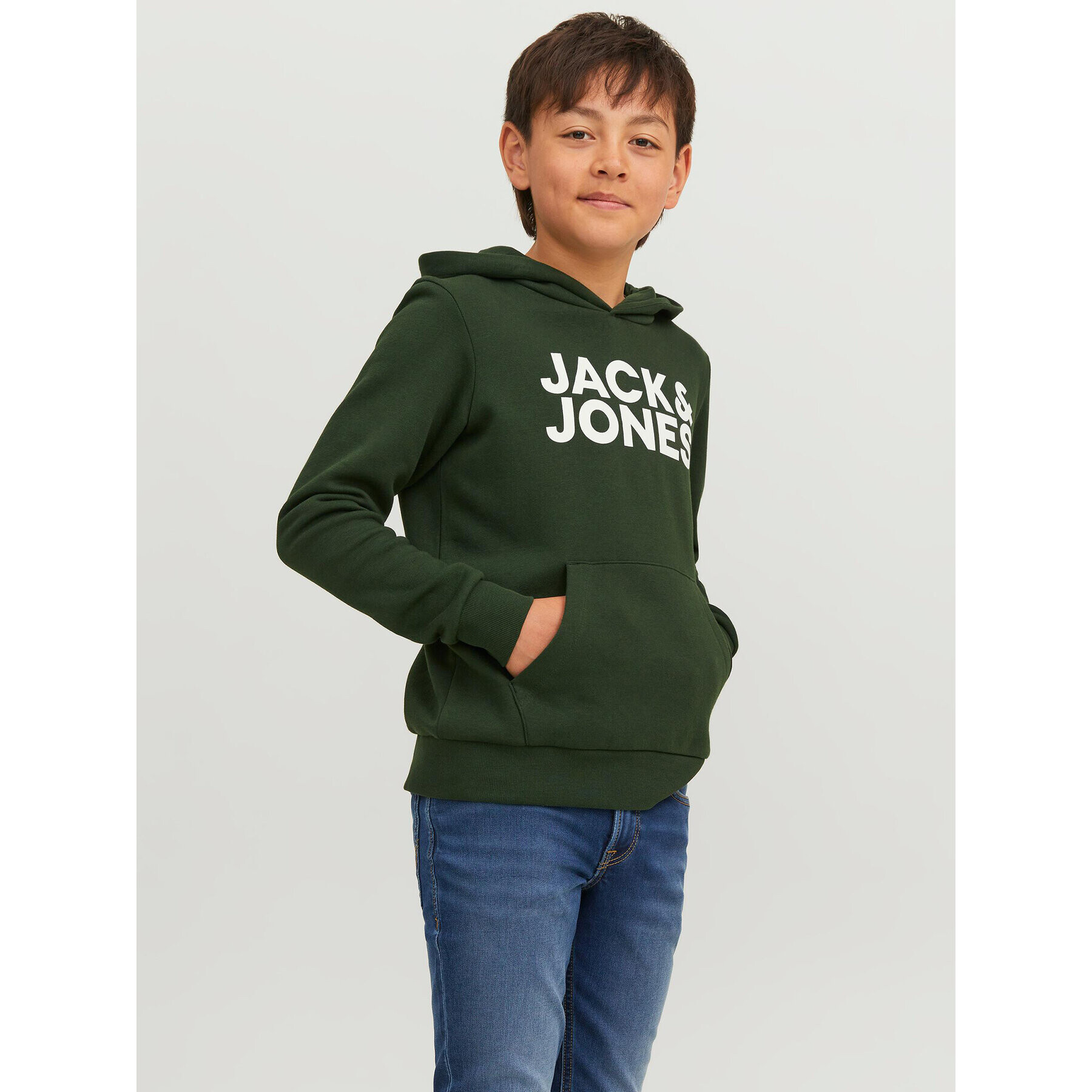 Jack&Jones Junior Суитшърт 12152841 Зелен Regular Fit - Pepit.bg
