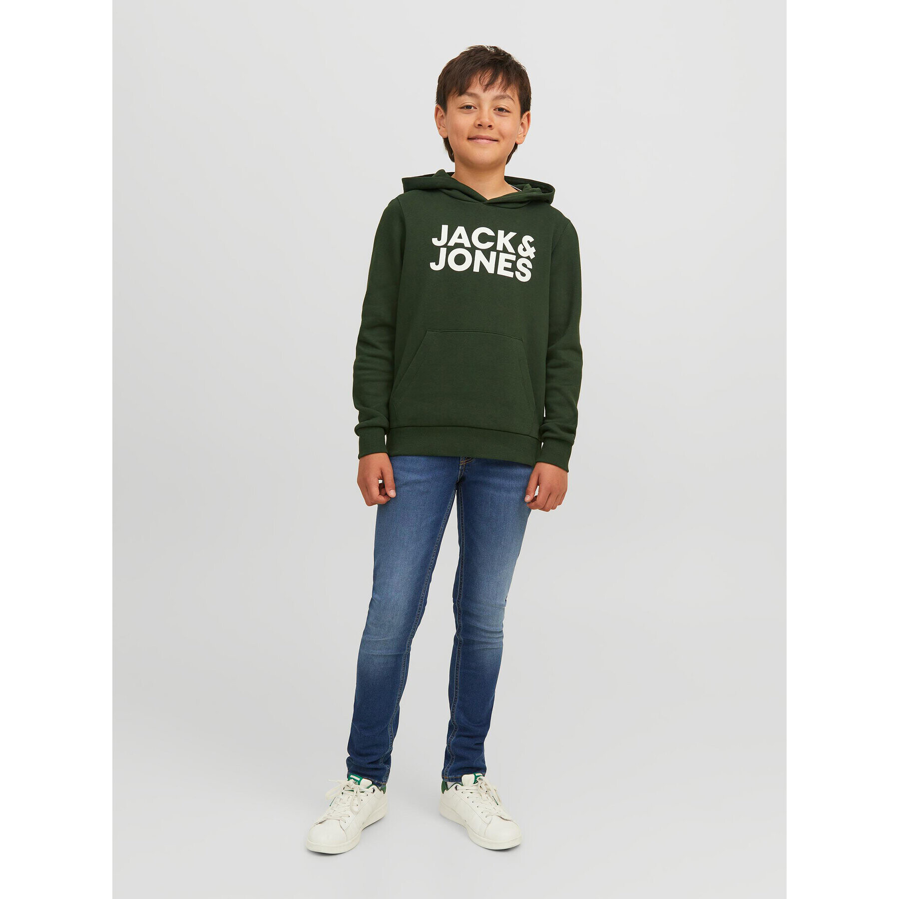 Jack&Jones Junior Суитшърт 12152841 Зелен Regular Fit - Pepit.bg