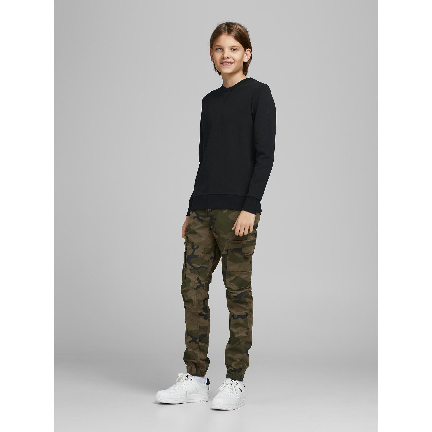 Jack&Jones Junior Суитшърт 12182520 Черен Regular Fit - Pepit.bg
