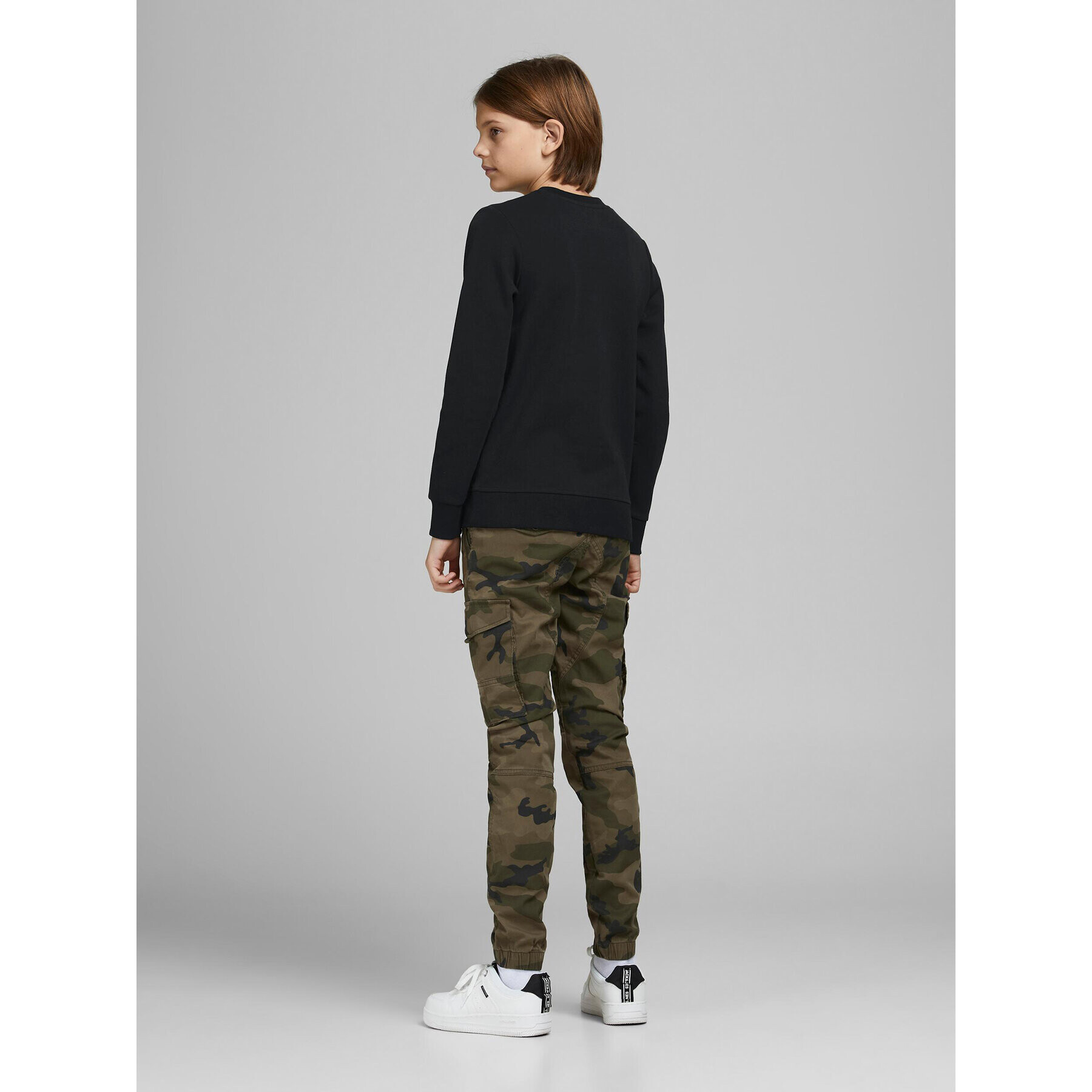 Jack&Jones Junior Суитшърт 12182520 Черен Regular Fit - Pepit.bg
