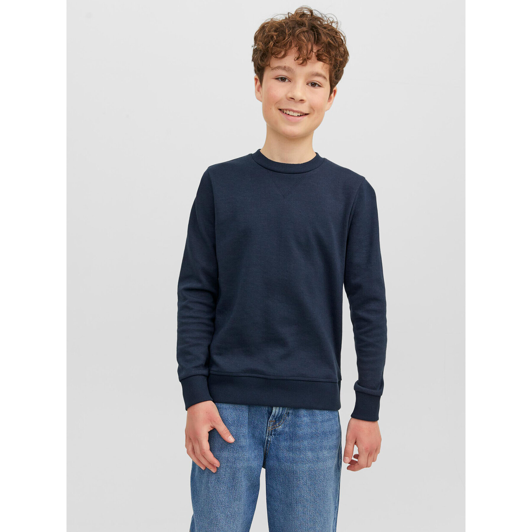 Jack&Jones Junior Суитшърт 12182520 Тъмносин Regular Fit - Pepit.bg