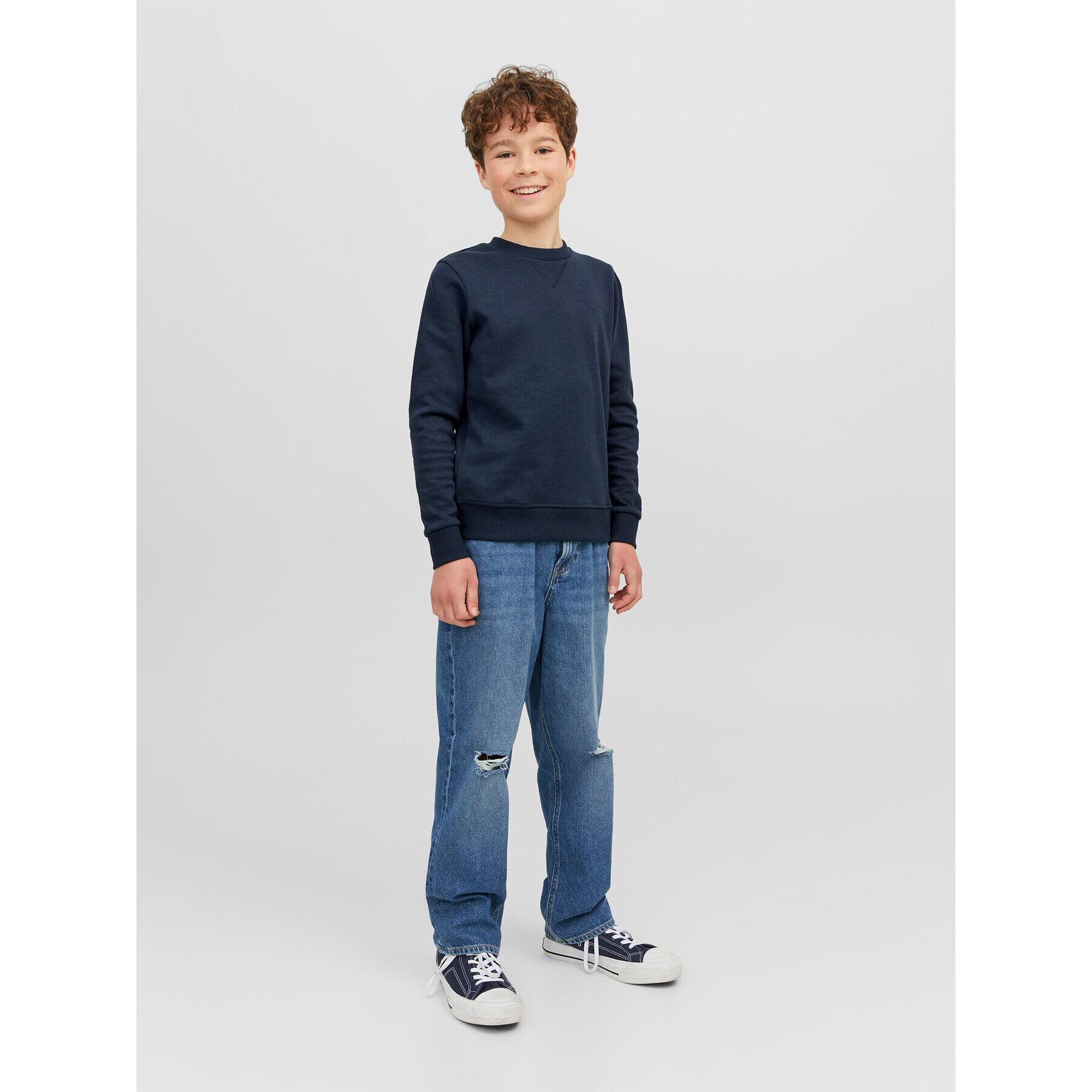 Jack&Jones Junior Суитшърт 12182520 Тъмносин Regular Fit - Pepit.bg