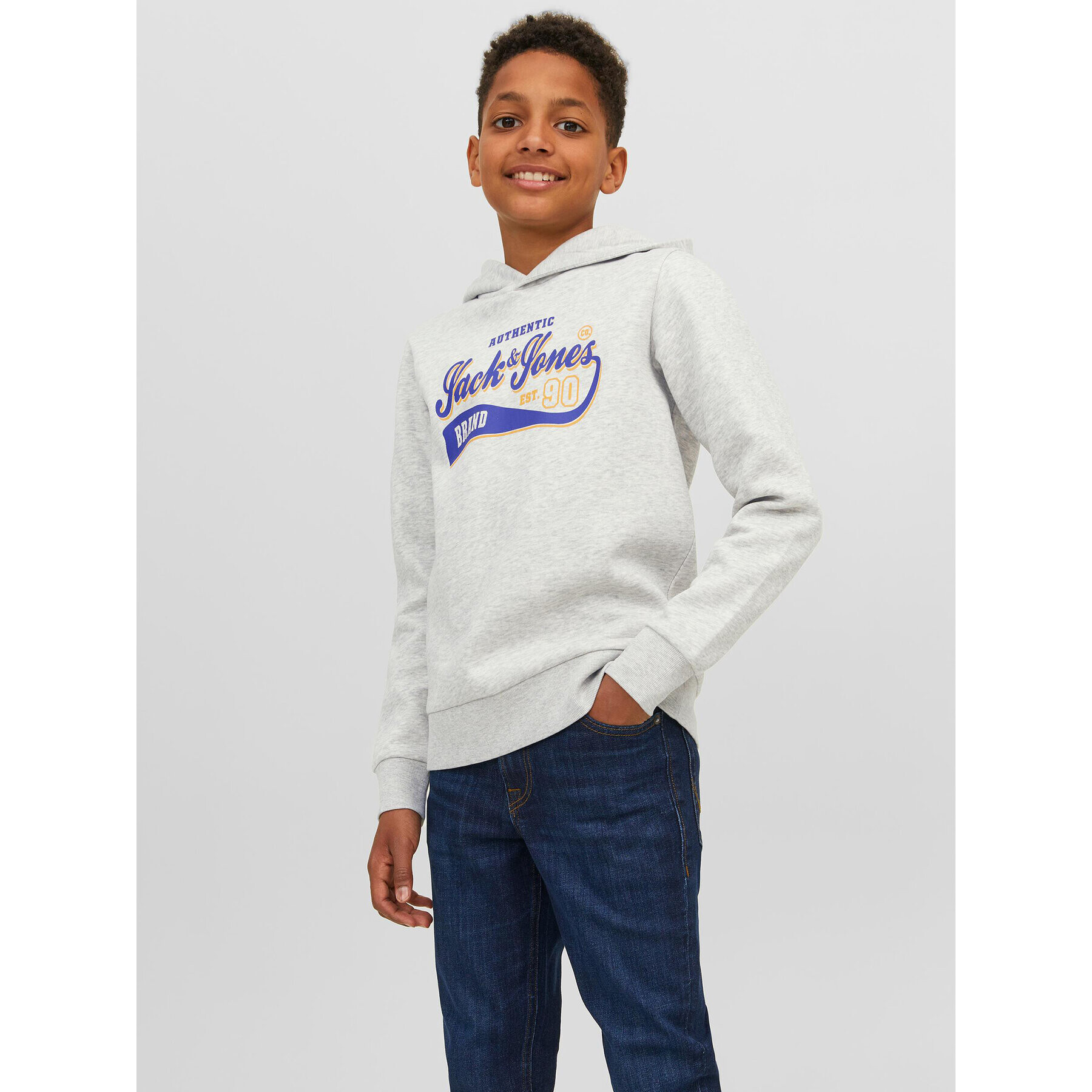 Jack&Jones Junior Суитшърт 12212287 Сив Regular Fit - Pepit.bg