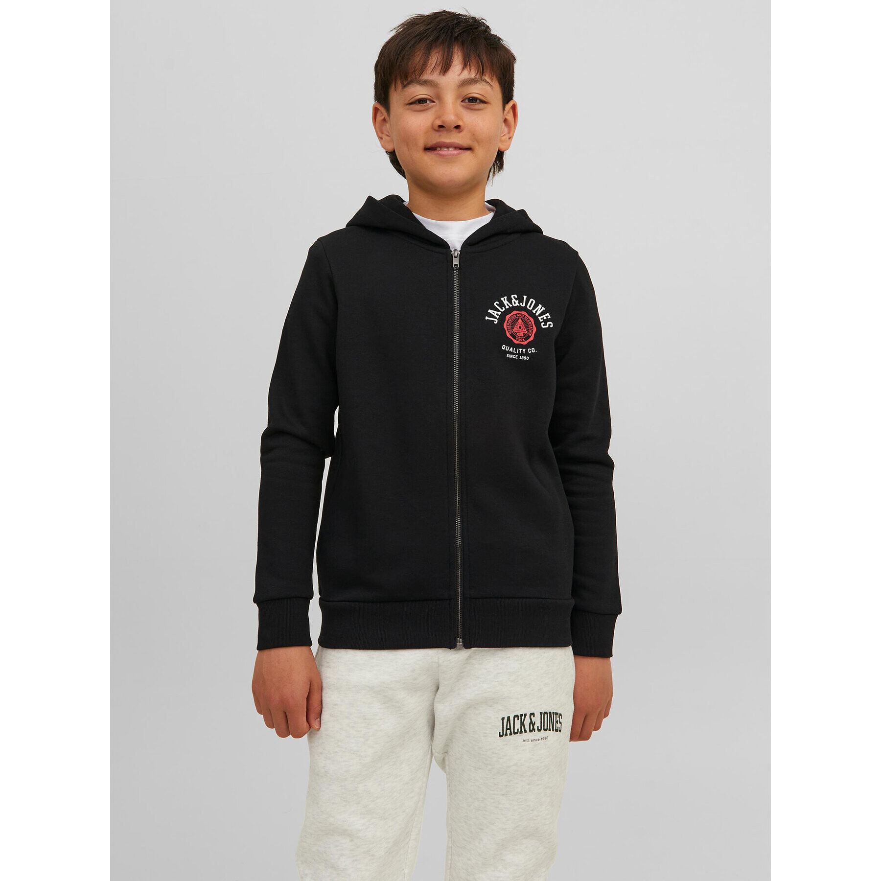 Jack&Jones Junior Суитшърт 12218049 Черен Regular Fit - Pepit.bg