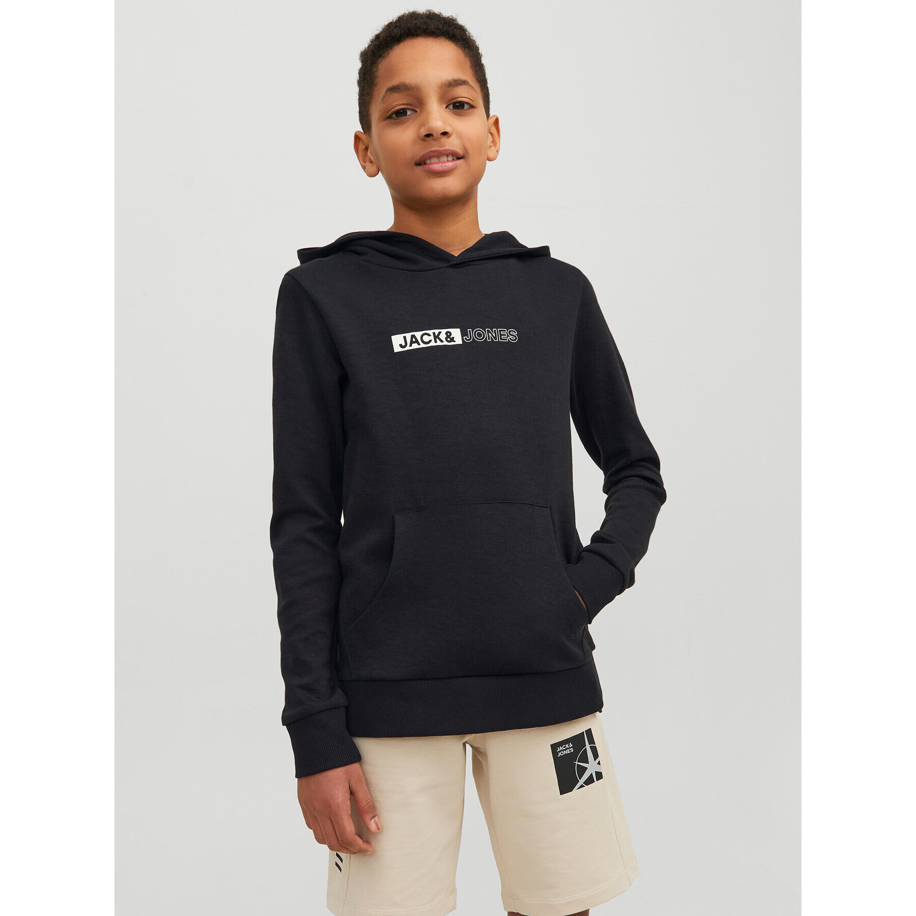 Jack&Jones Junior Суитшърт 12225210 Черен Regular Fit - Pepit.bg