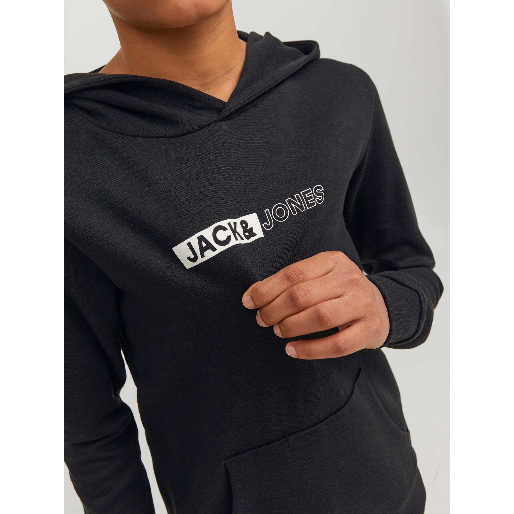 Jack&Jones Junior Суитшърт 12225210 Черен Regular Fit - Pepit.bg