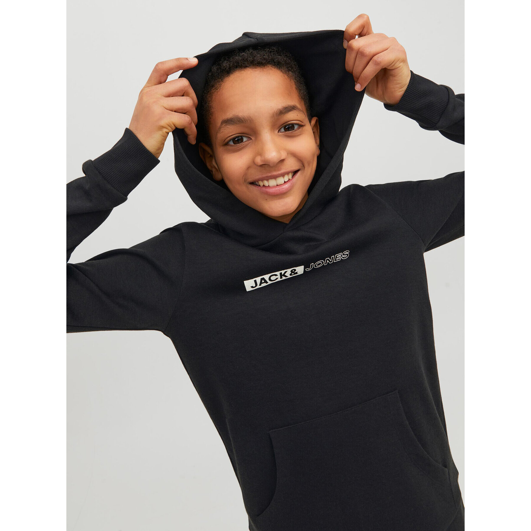 Jack&Jones Junior Суитшърт 12225210 Черен Regular Fit - Pepit.bg