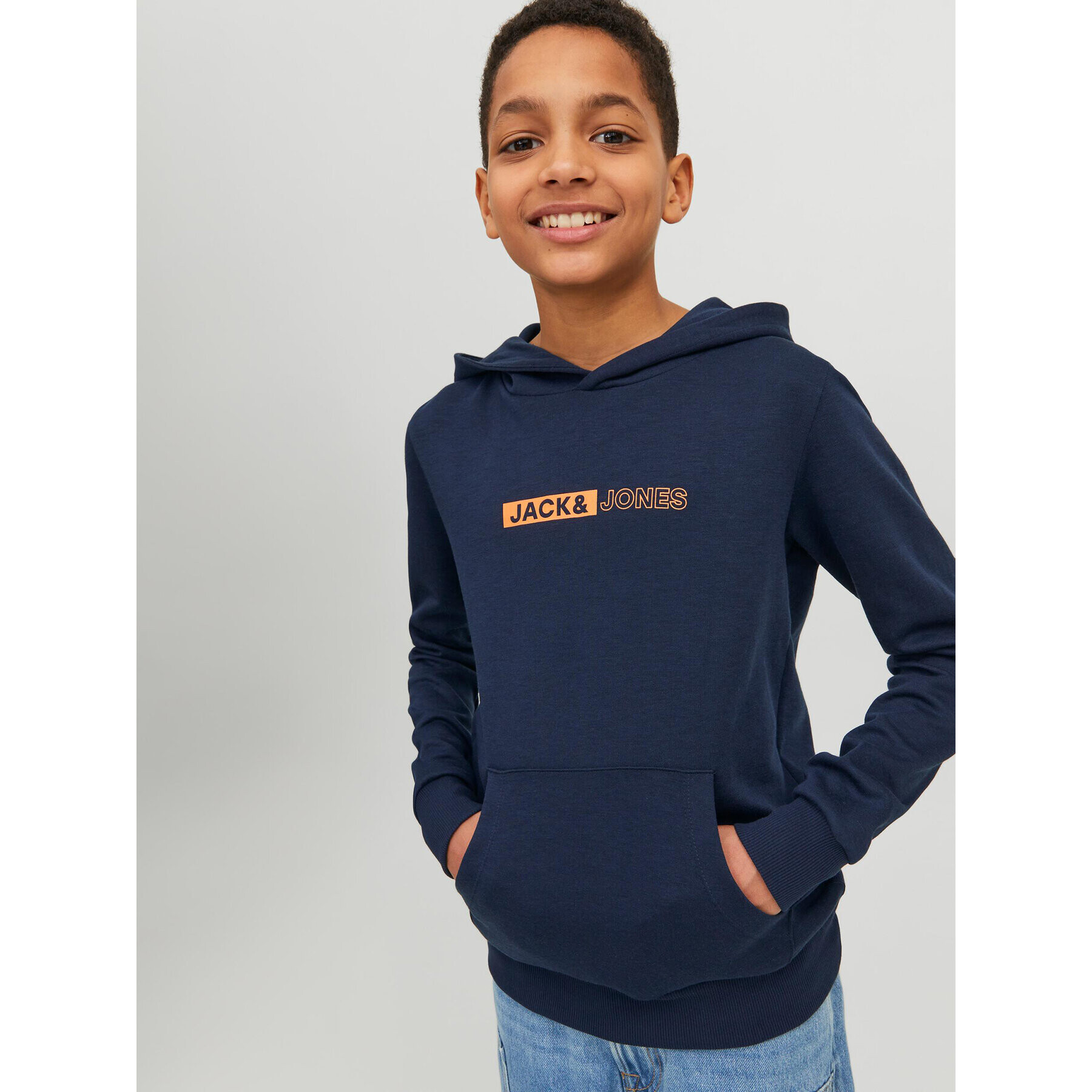 Jack&Jones Junior Суитшърт 12225210 Тъмносин Regular Fit - Pepit.bg
