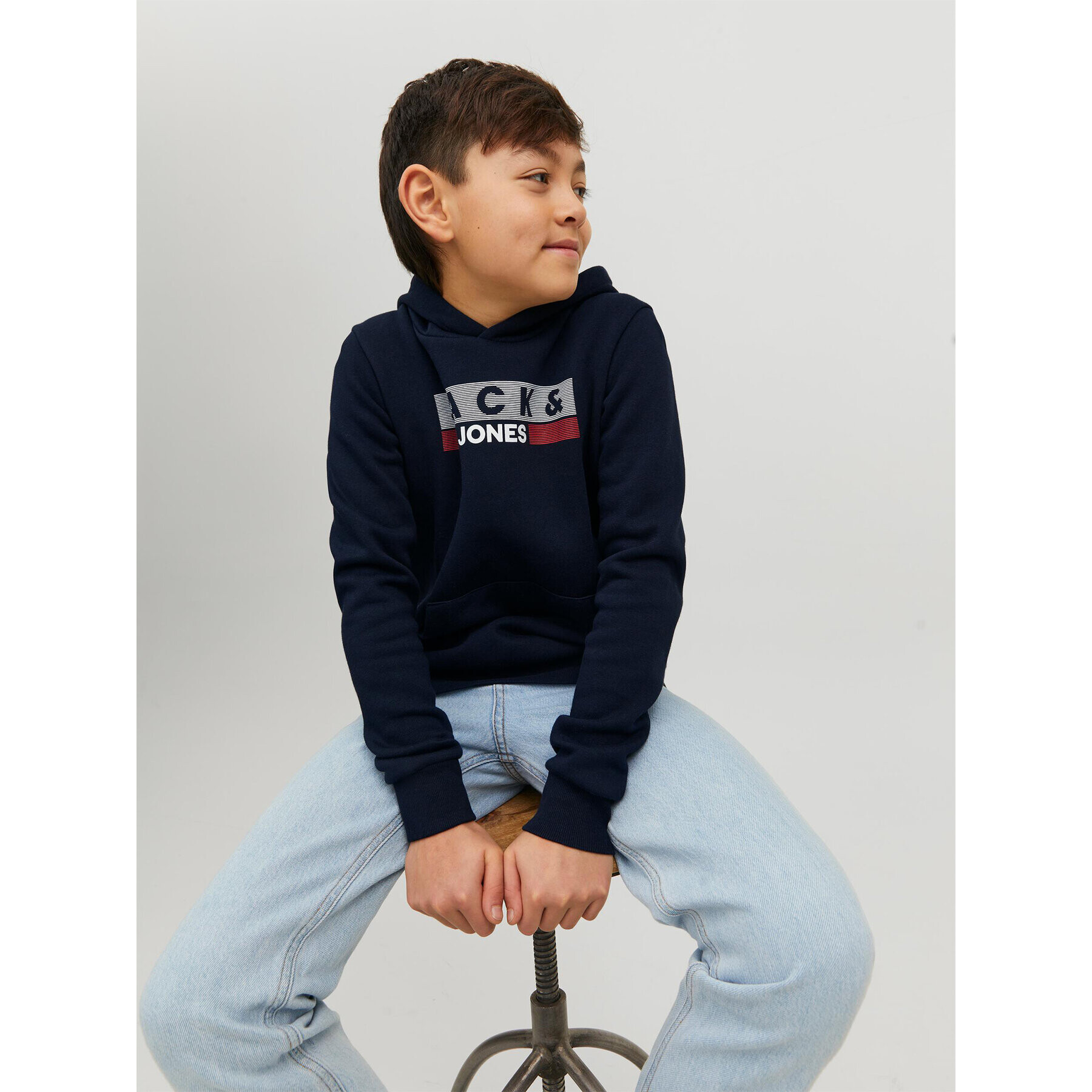 Jack&Jones Junior Суитшърт 12231372 Тъмносин Regular Fit - Pepit.bg