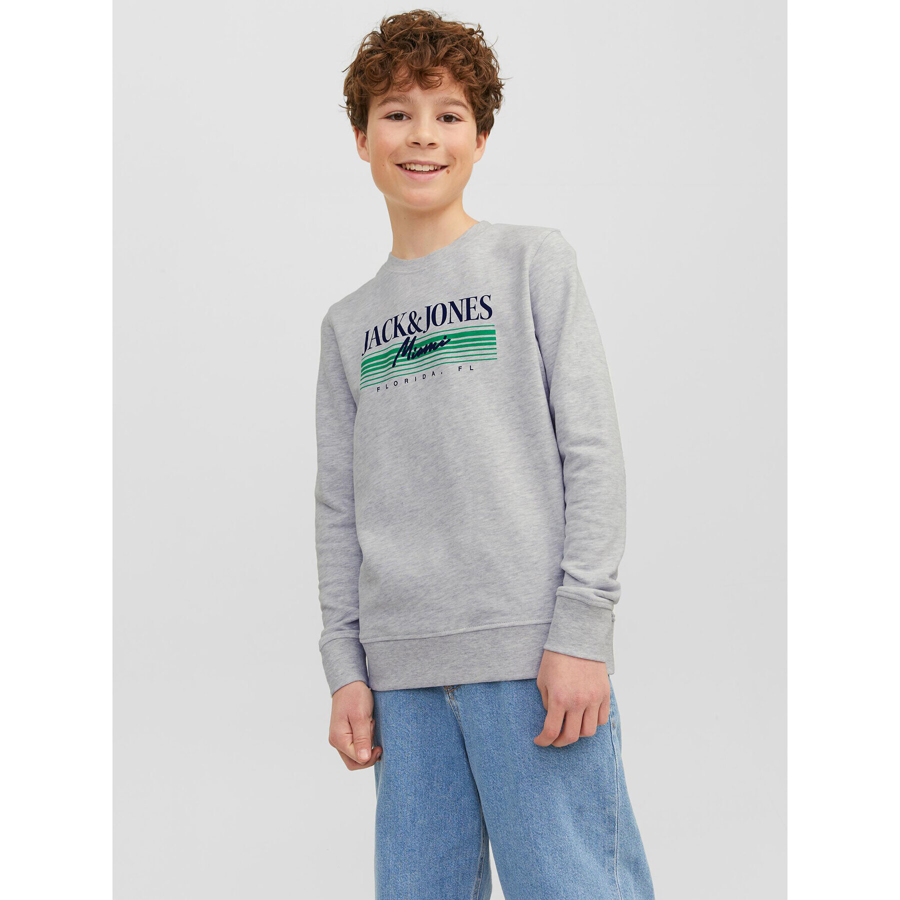 Jack&Jones Junior Суитшърт 12235502 Сив Standard Fit - Pepit.bg